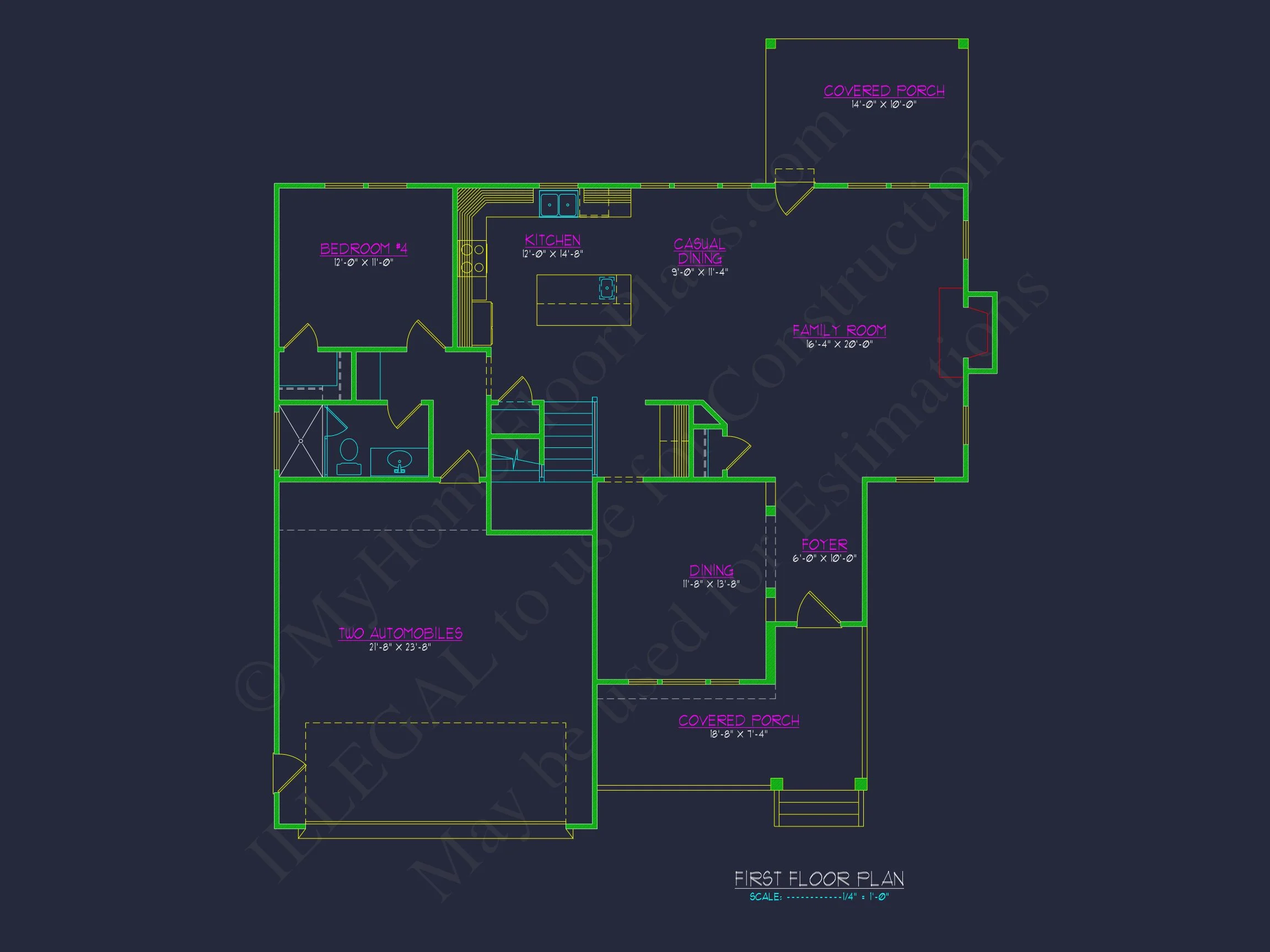 10-1052 HOUSE PLAN - Modern Colonial Revival House Plan - 4 Bed, 2,718 Sq Ft with Bonus Room 4 Elegant house Plan with CAD Designs and Detailed Floor Plans