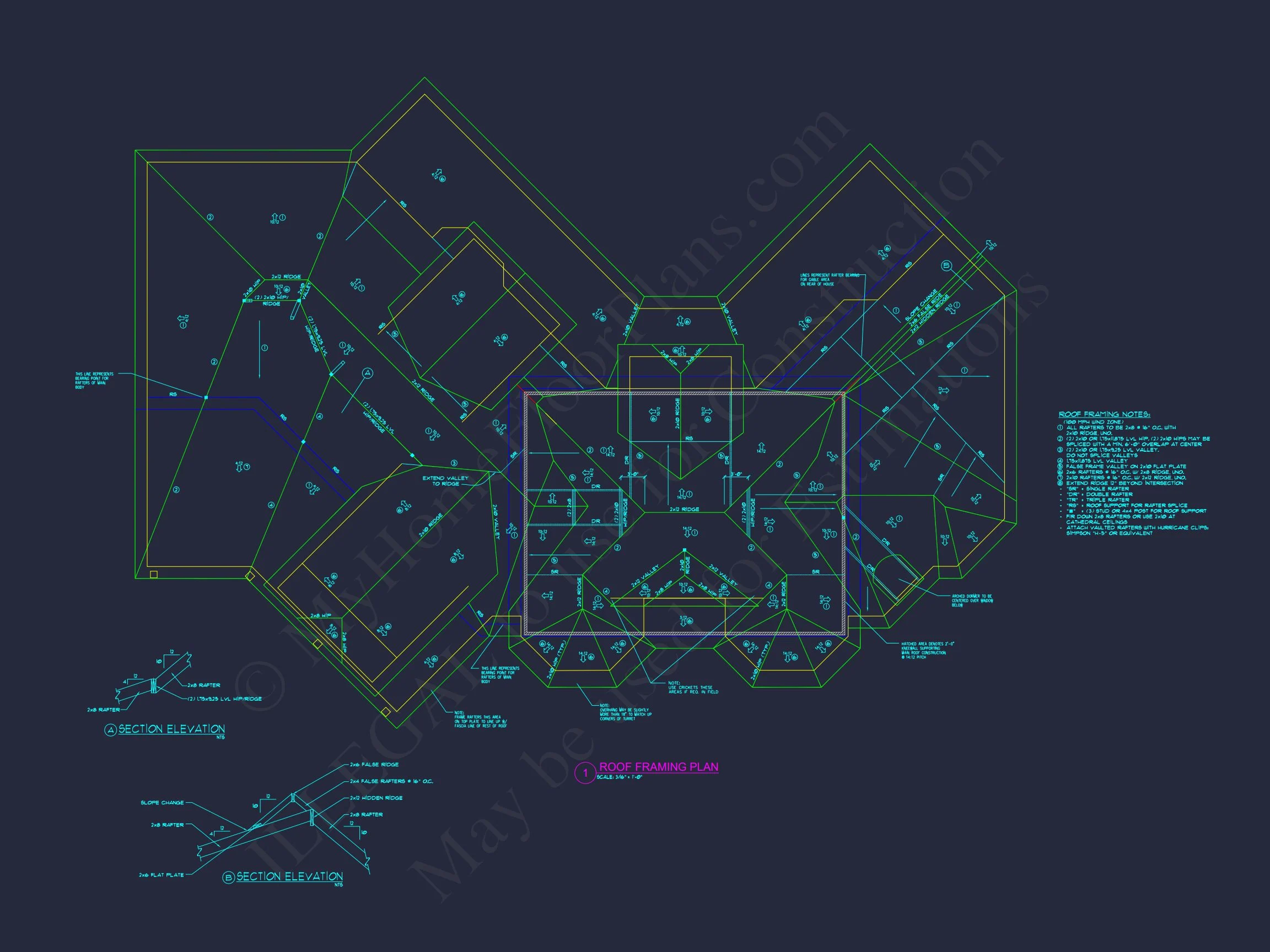 9-1684 HOUSE PLAN - French Country House Plan - 2 Story, 3 Bed, 3 Bath Blueprint Design 13 French Country house Plan - 2 Story, 3 Bed, 3 Bath Blueprint Design