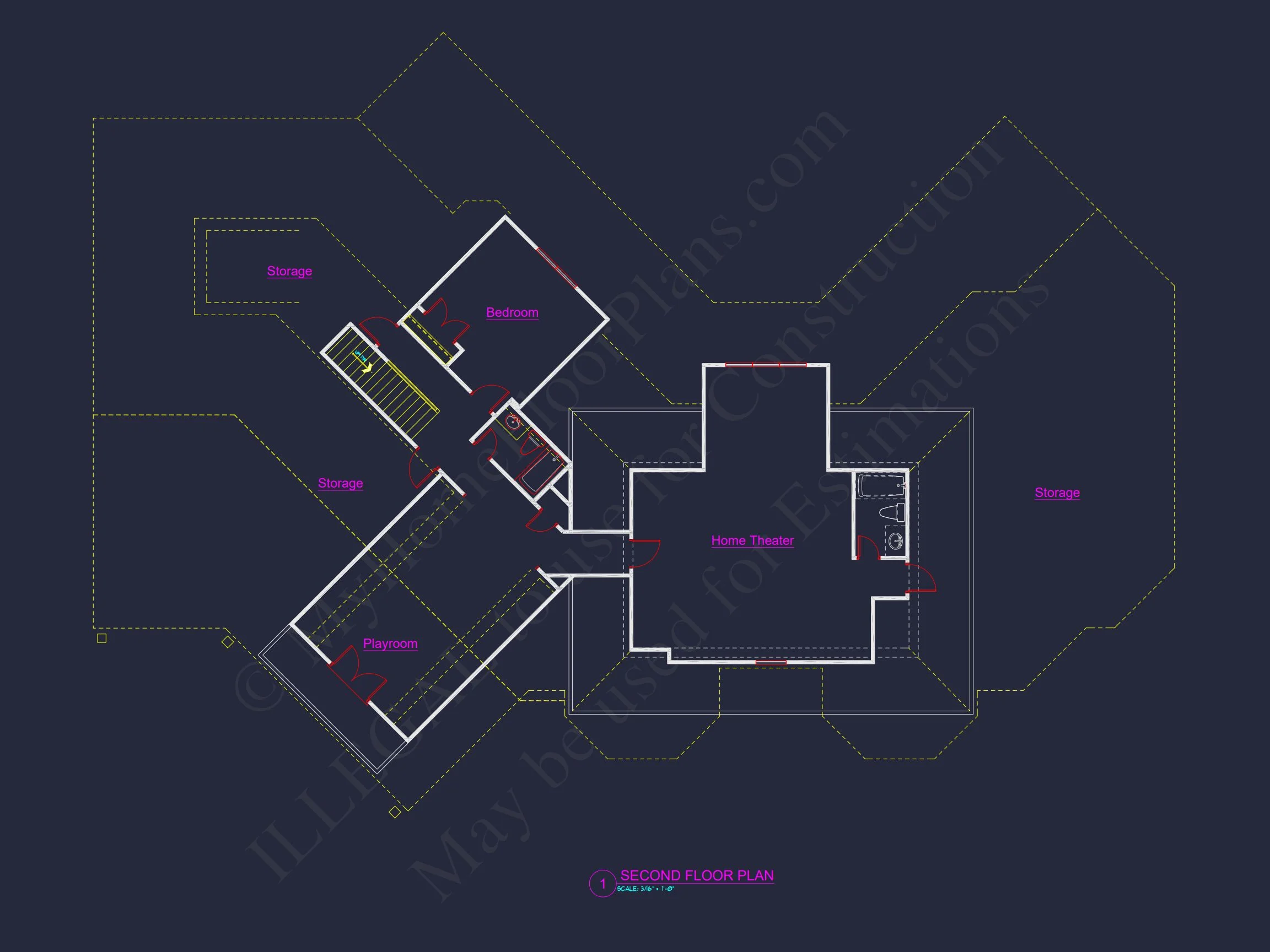 9-1684 HOUSE PLAN - French Country House Plan - 2 Story, 3 Bed, 3 Bath Blueprint Design 7 French Country house Plan - 2 Story, 3 Bed, 3 Bath Blueprint Design