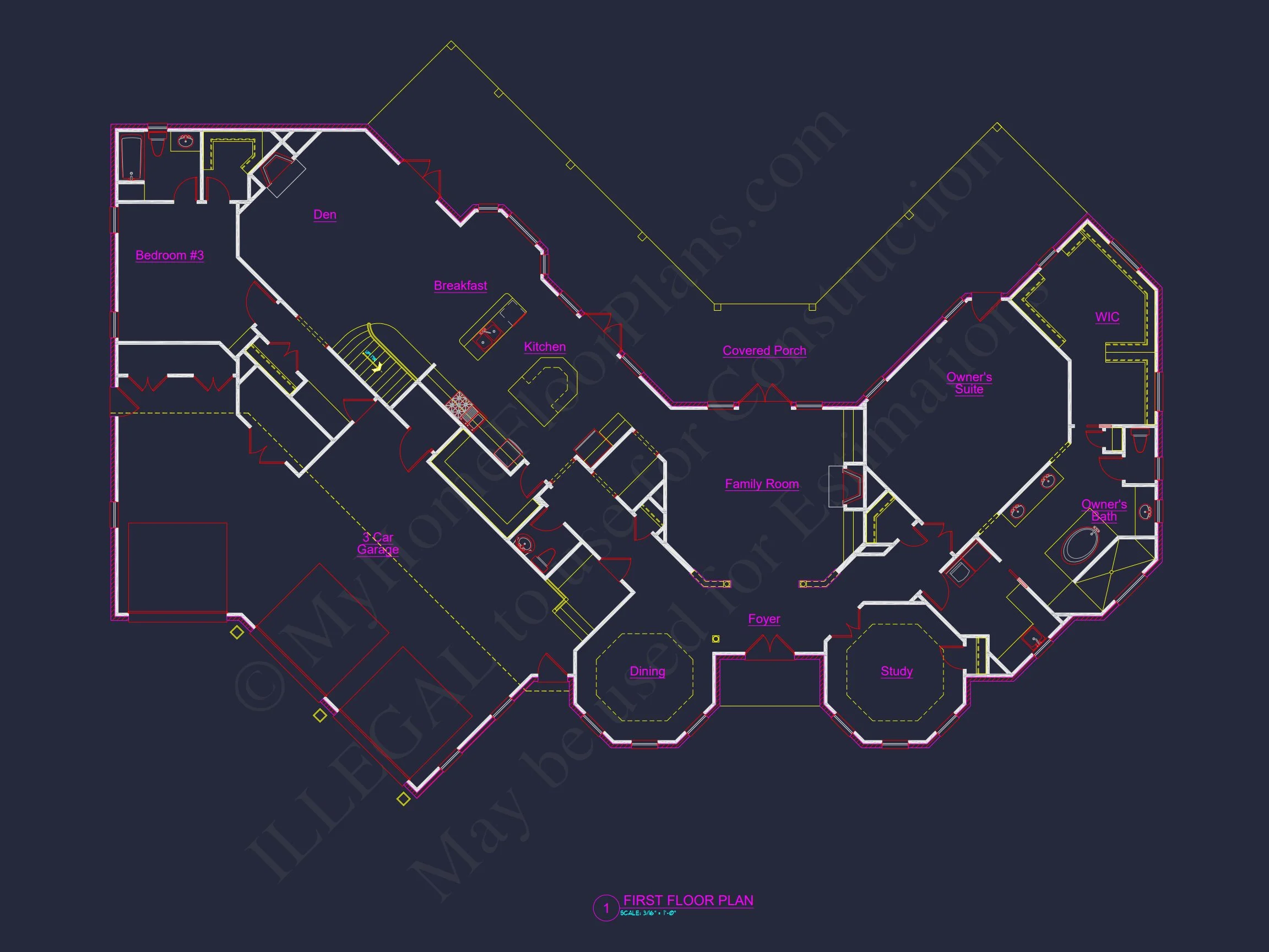9-1684 HOUSE PLAN - French Country House Plan - 2 Story, 3 Bed, 3 Bath Blueprint Design 6 French Country house Plan - 2 Story, 3 Bed, 3 Bath Blueprint Design