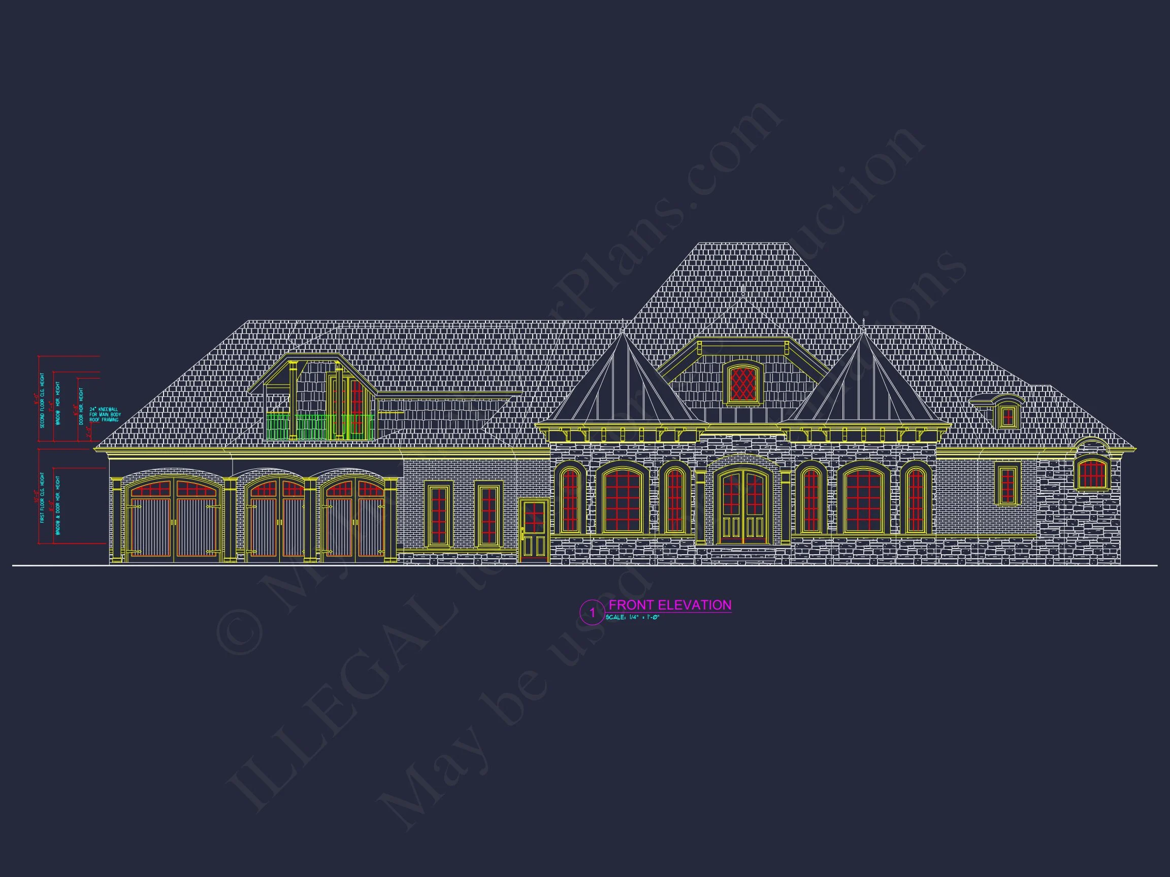 9-1684 HOUSE PLAN - French Country House Plan - 2 Story, 3 Bed, 3 Bath Blueprint Design 2 French Country house Plan - 2 Story, 3 Bed, 3 Bath Blueprint Design