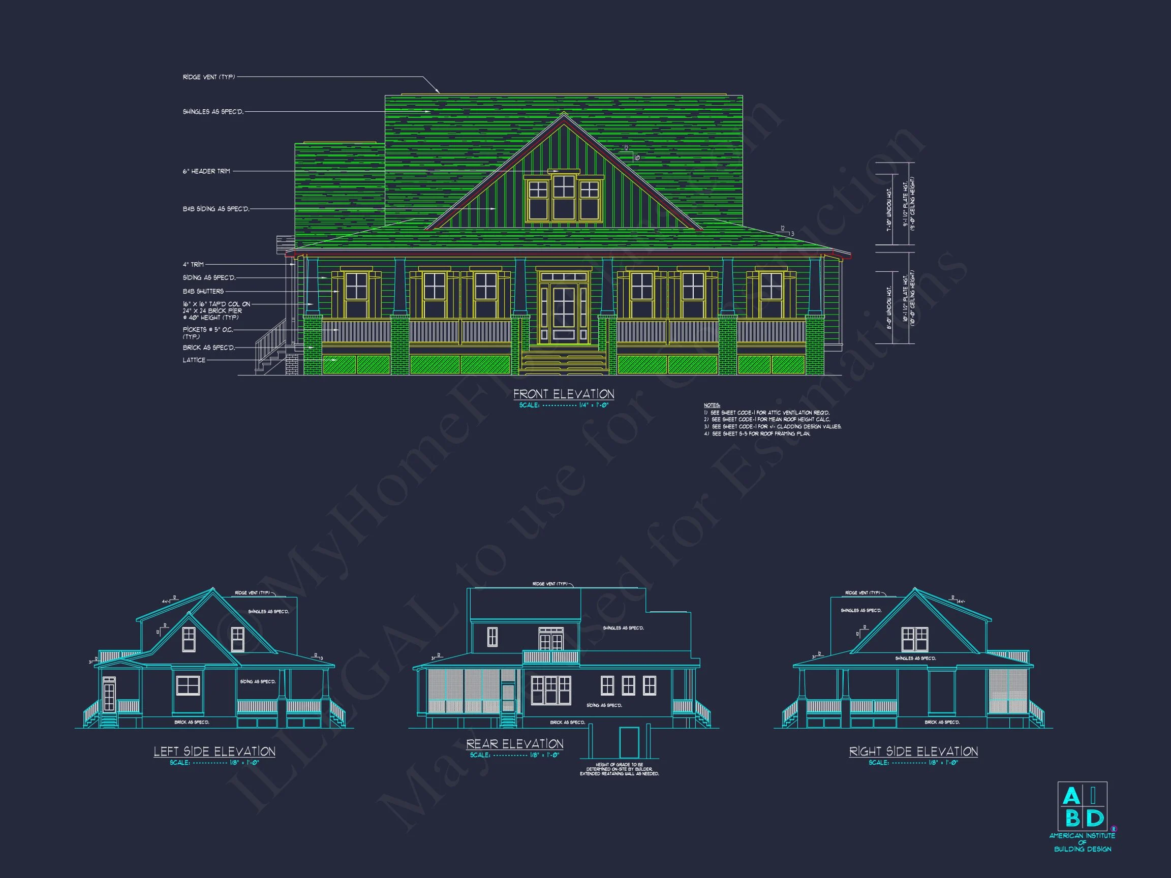 9-1213 HOUSE PLAN - Craftsman House Plan with 2 Floors & Detailed CAD Designs 2 Craftsman house Plan with 2 Floors & Detailed CAD Designs