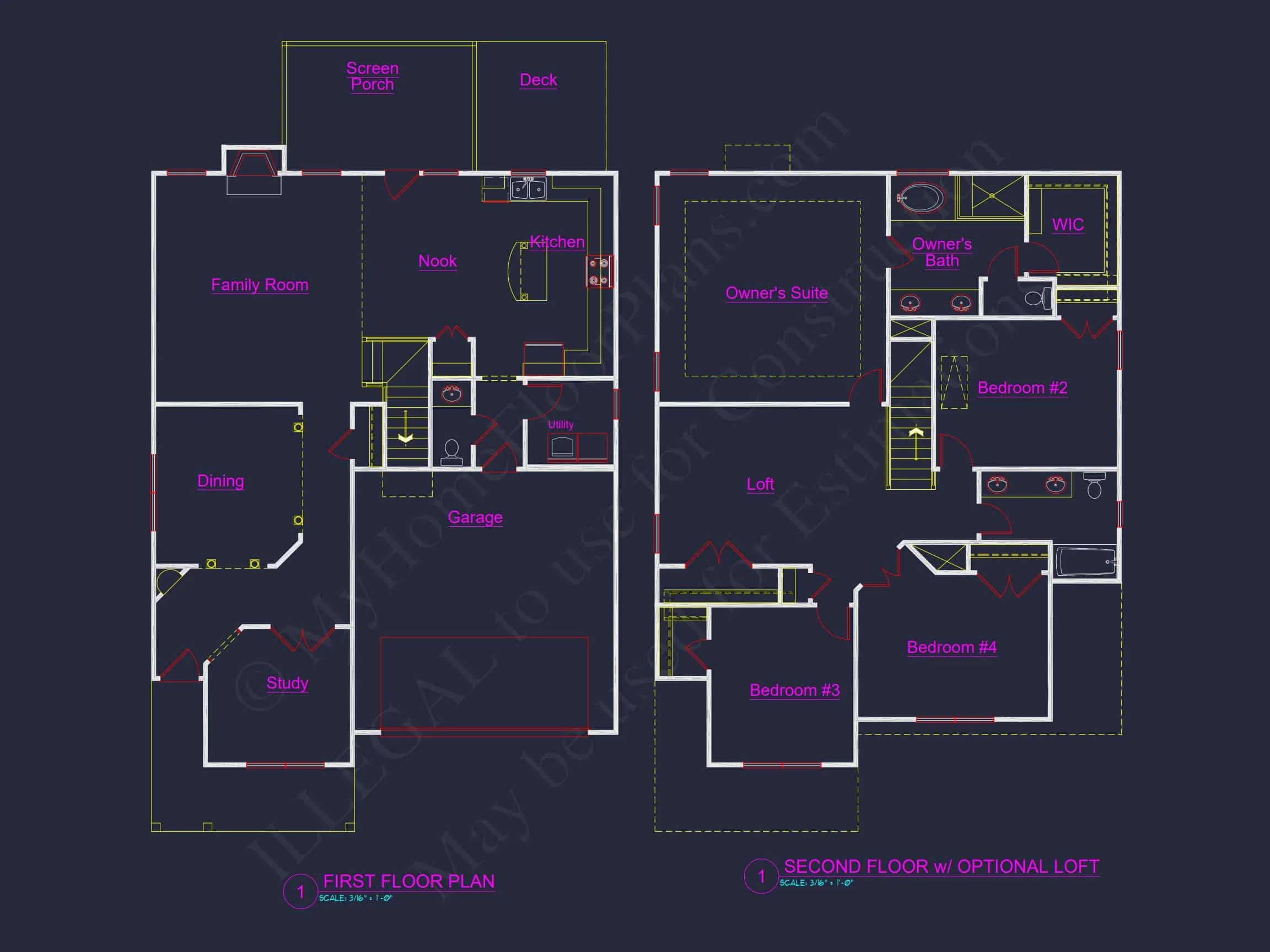 9-1202E HOUSE PLAN - Customizable House Plan with CAD Designs and Blueprint 3 Customizable house Plan with CAD Designs and Blueprint