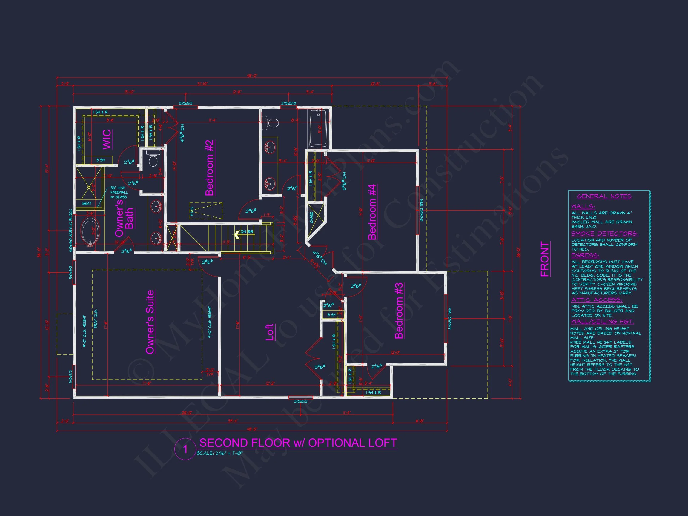 9-1202B HOUSE PLAN - Craftsman house plan with 2,525 heated sq. ft., 2 stories, 4 beds 5 Modern Craftsman house Plan with Open Floor Layout and CAD Designs
