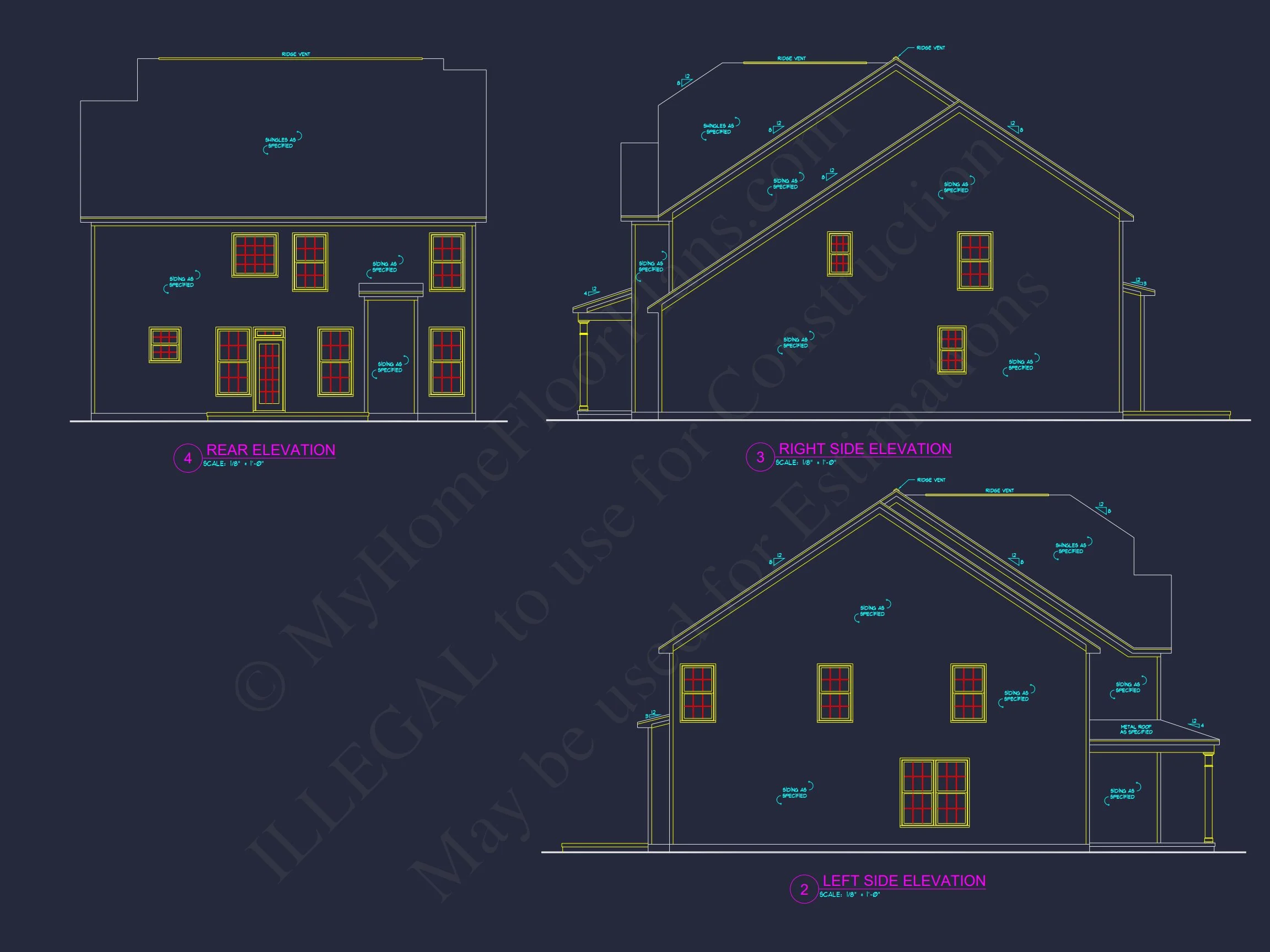9-1202B HOUSE PLAN - Craftsman house plan with 2,525 heated sq. ft., 2 stories, 4 beds 2 Modern Craftsman house Plan with Open Floor Layout and CAD Designs