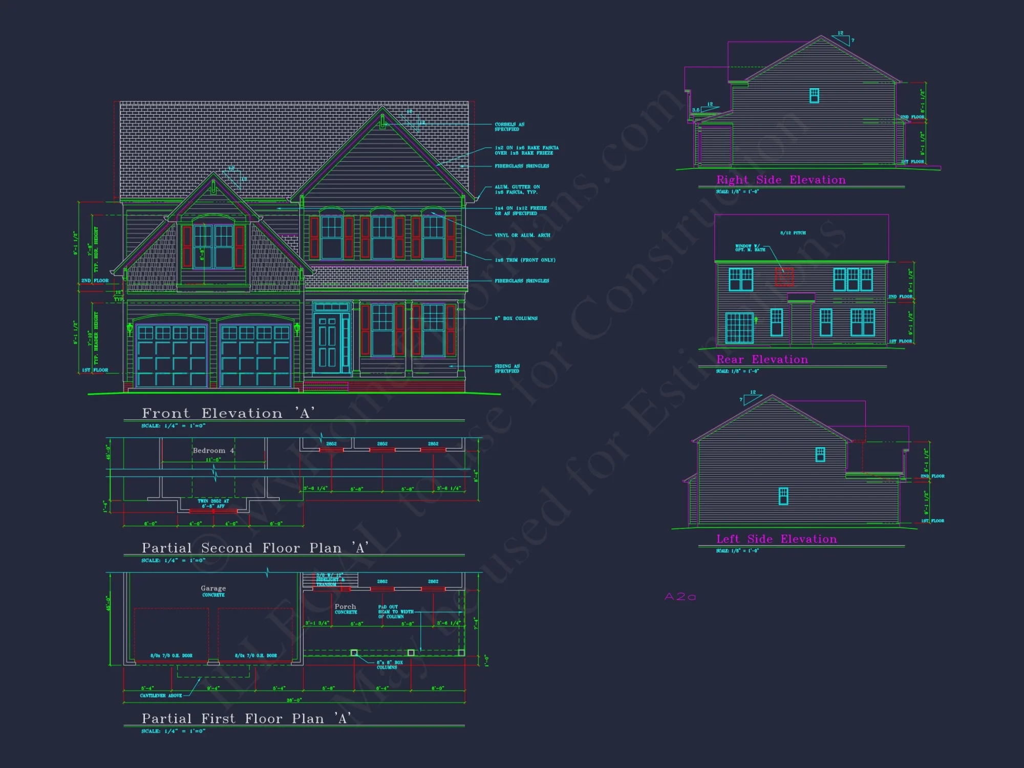 Beautiful 2-Story house Plan with CAD Floor Designs & Blueprint