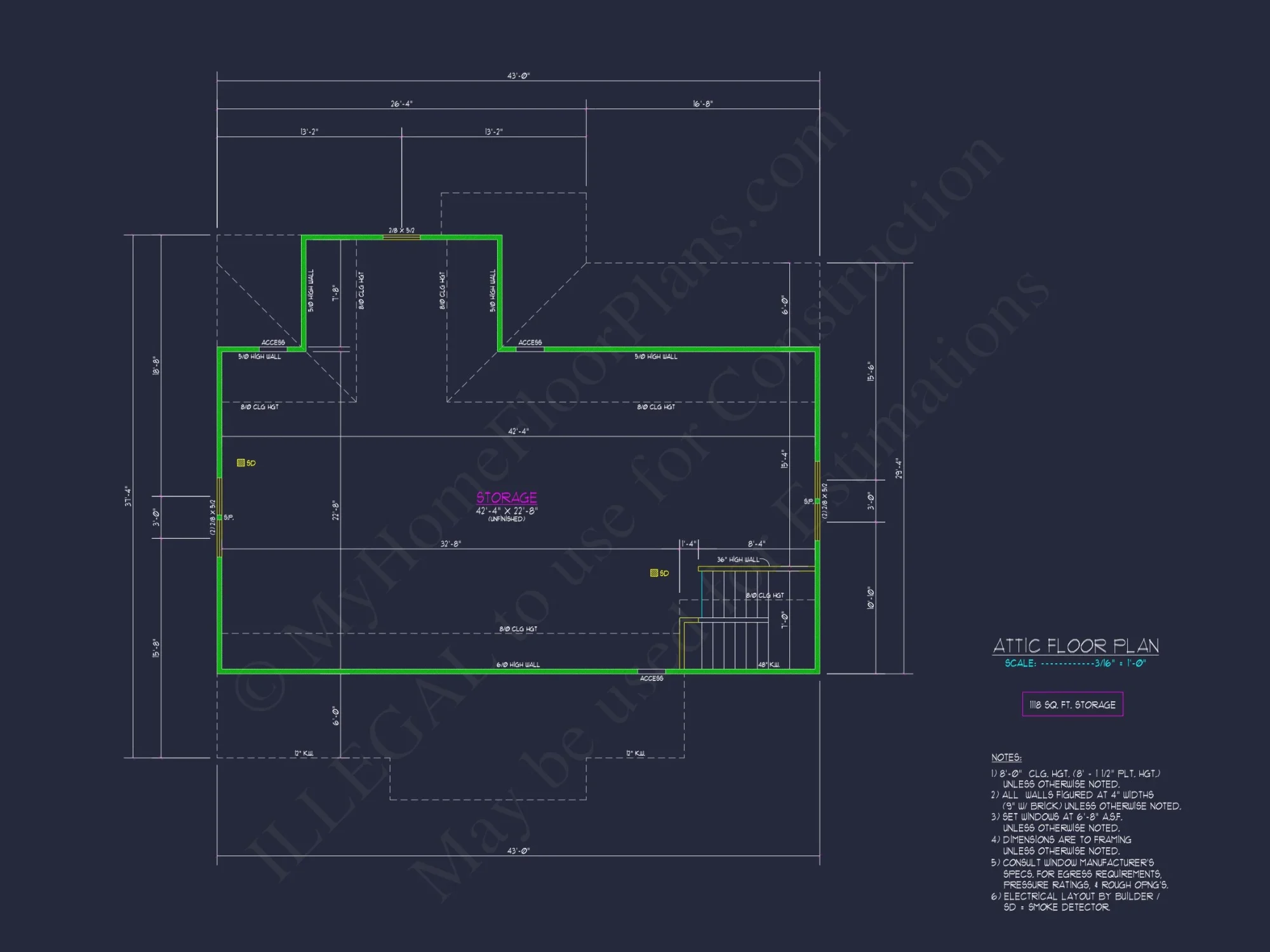 2872 SqFt 4-Bedroom Traditional house Plan & Blueprint