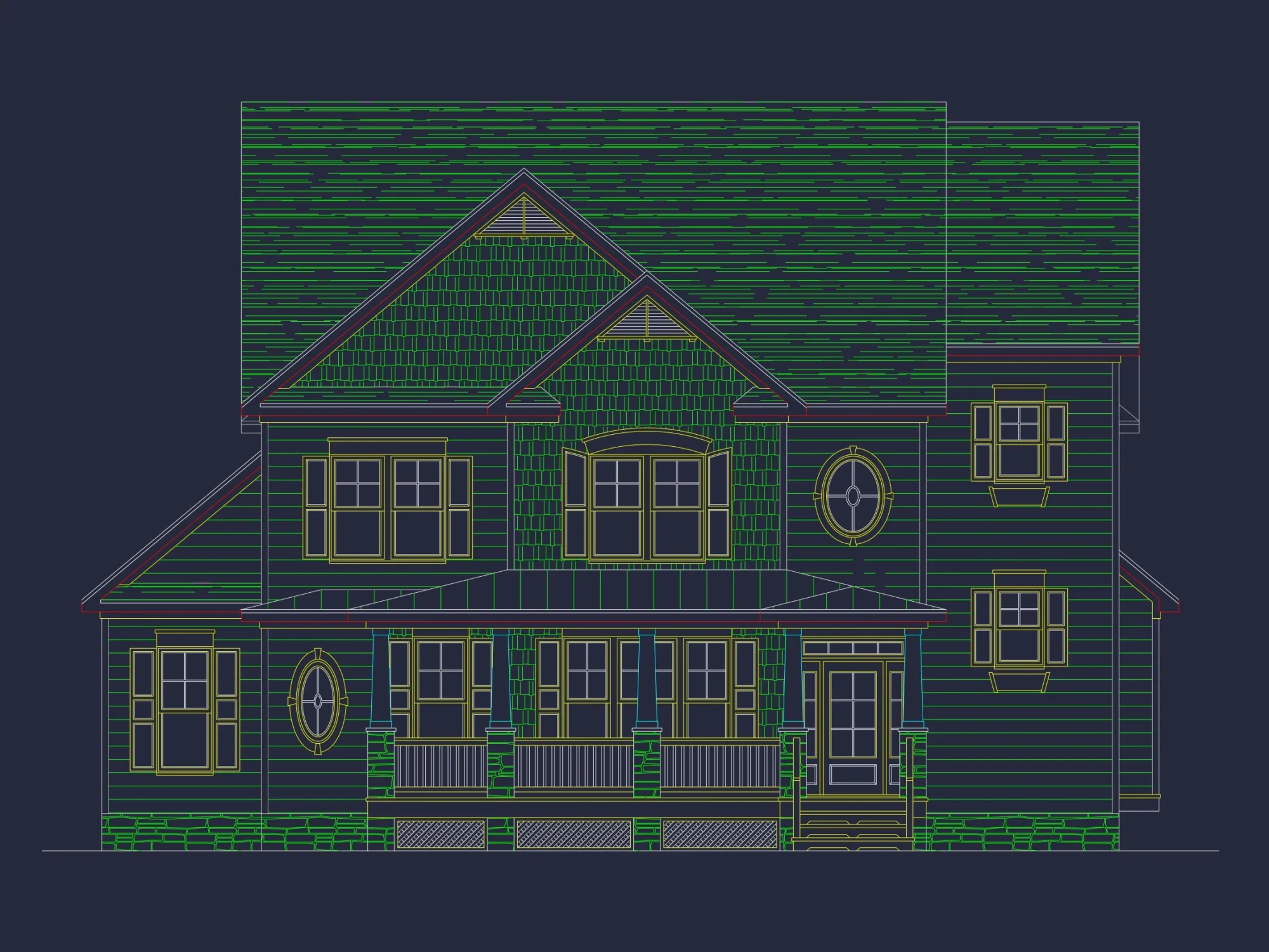 2872 SqFt 4-Bedroom Traditional house Plan & Blueprint
