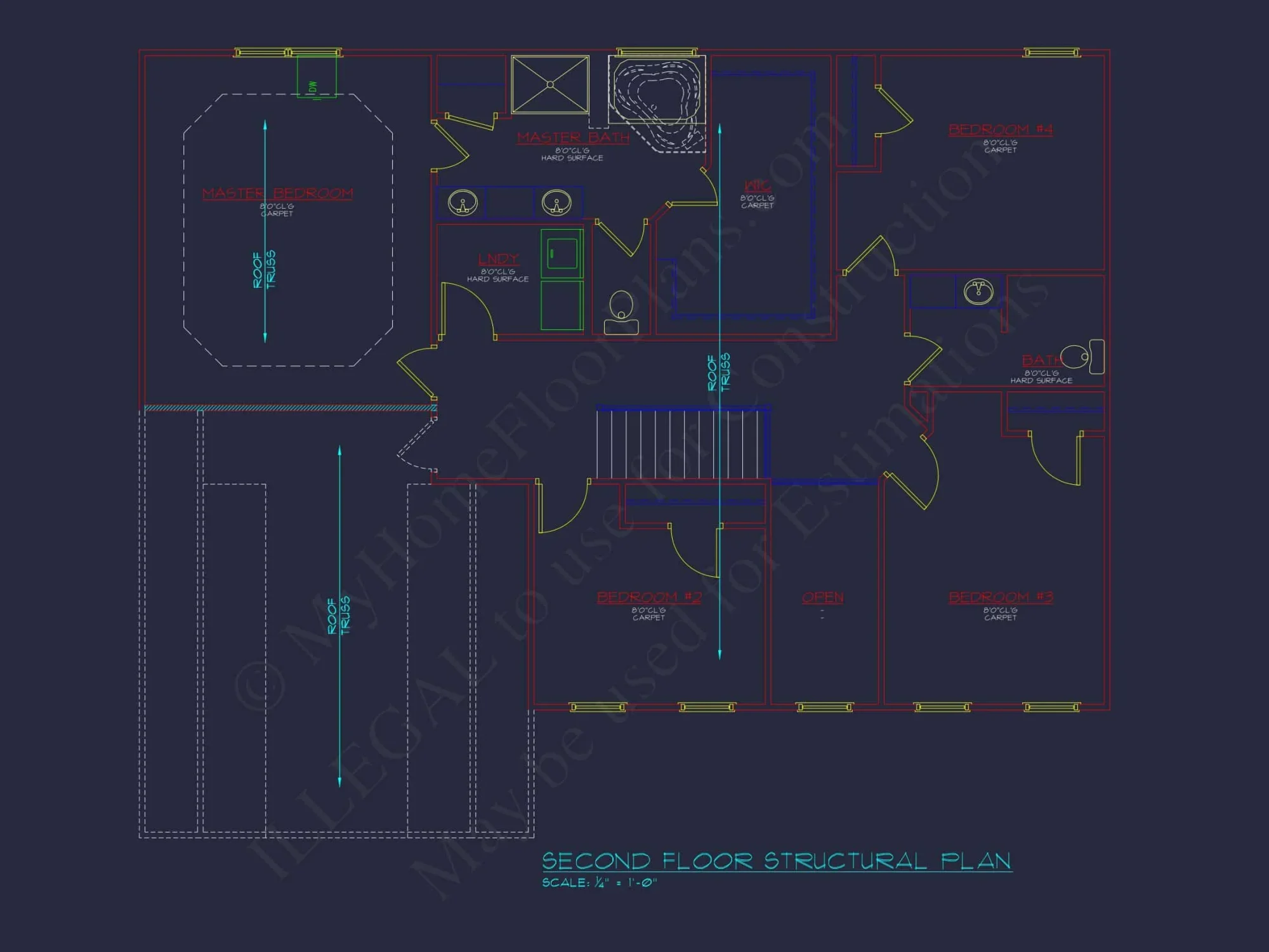 Modern Colonial house Plan with CAD Designs & Blueprints
