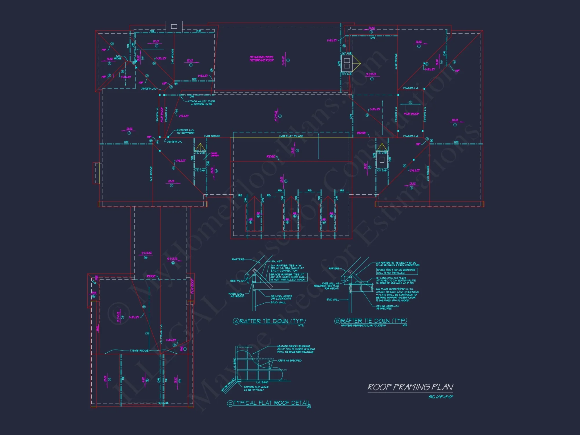 Colonial Revival house Plan with Spacious Floor Designs and CAD Blueprints