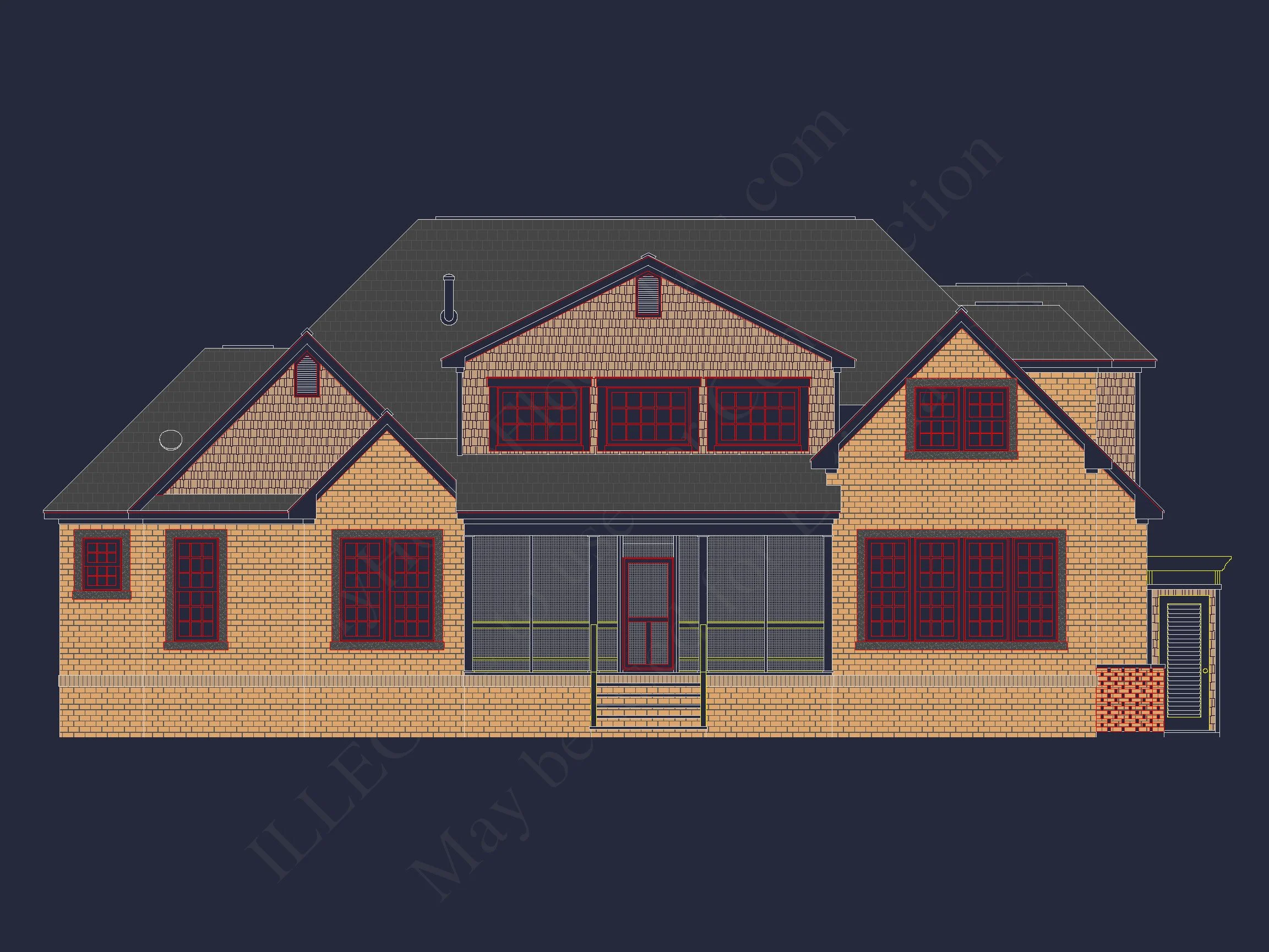 8-1908 HOUSE PLAN - Beautiful 2-Story House Plan with CAD Blueprints and Designs 3 Beautiful 2-Story house Plan with CAD Blueprints and Designs