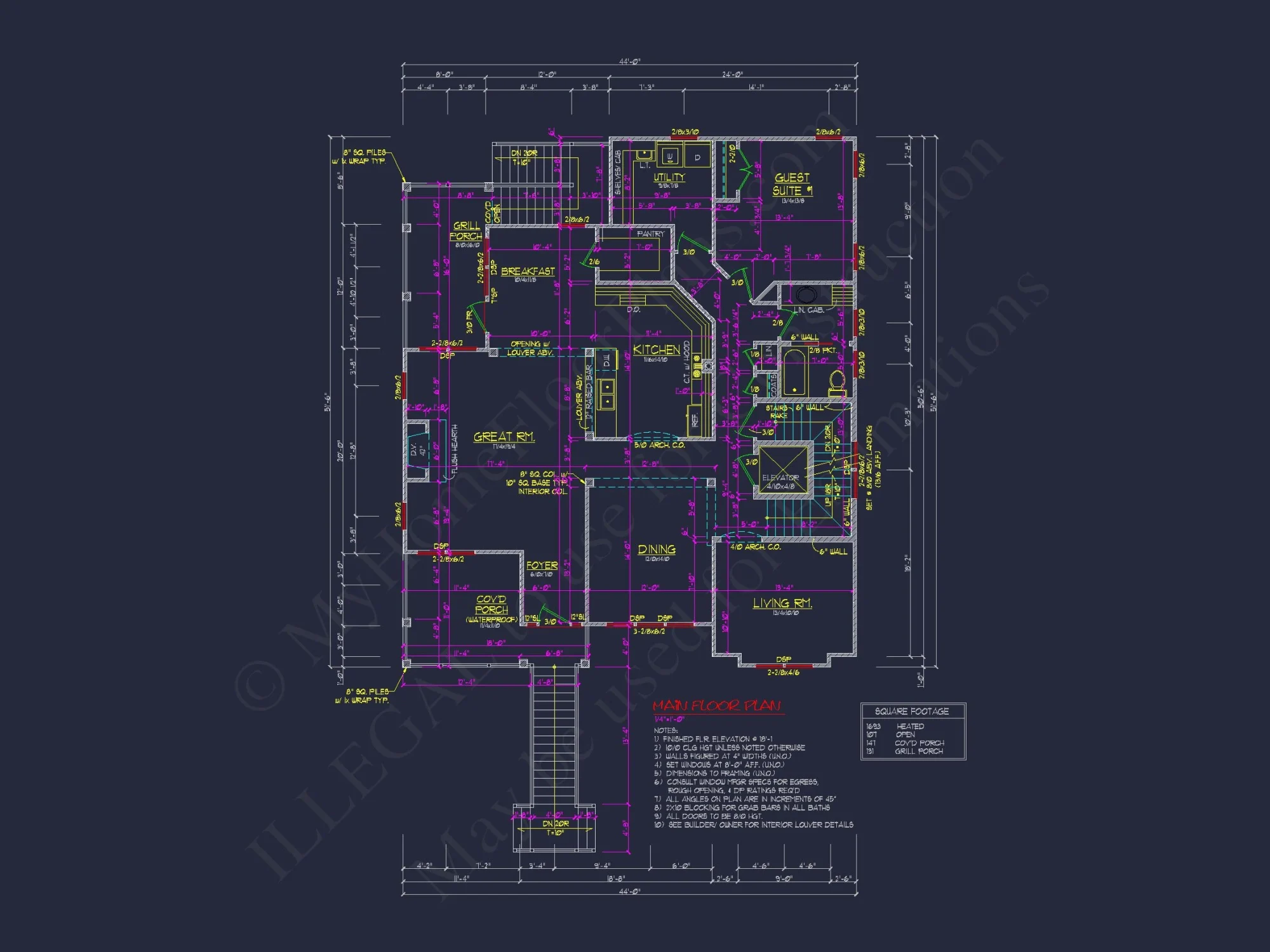 Beach Coastal house Plan with CAD Architecture Designs