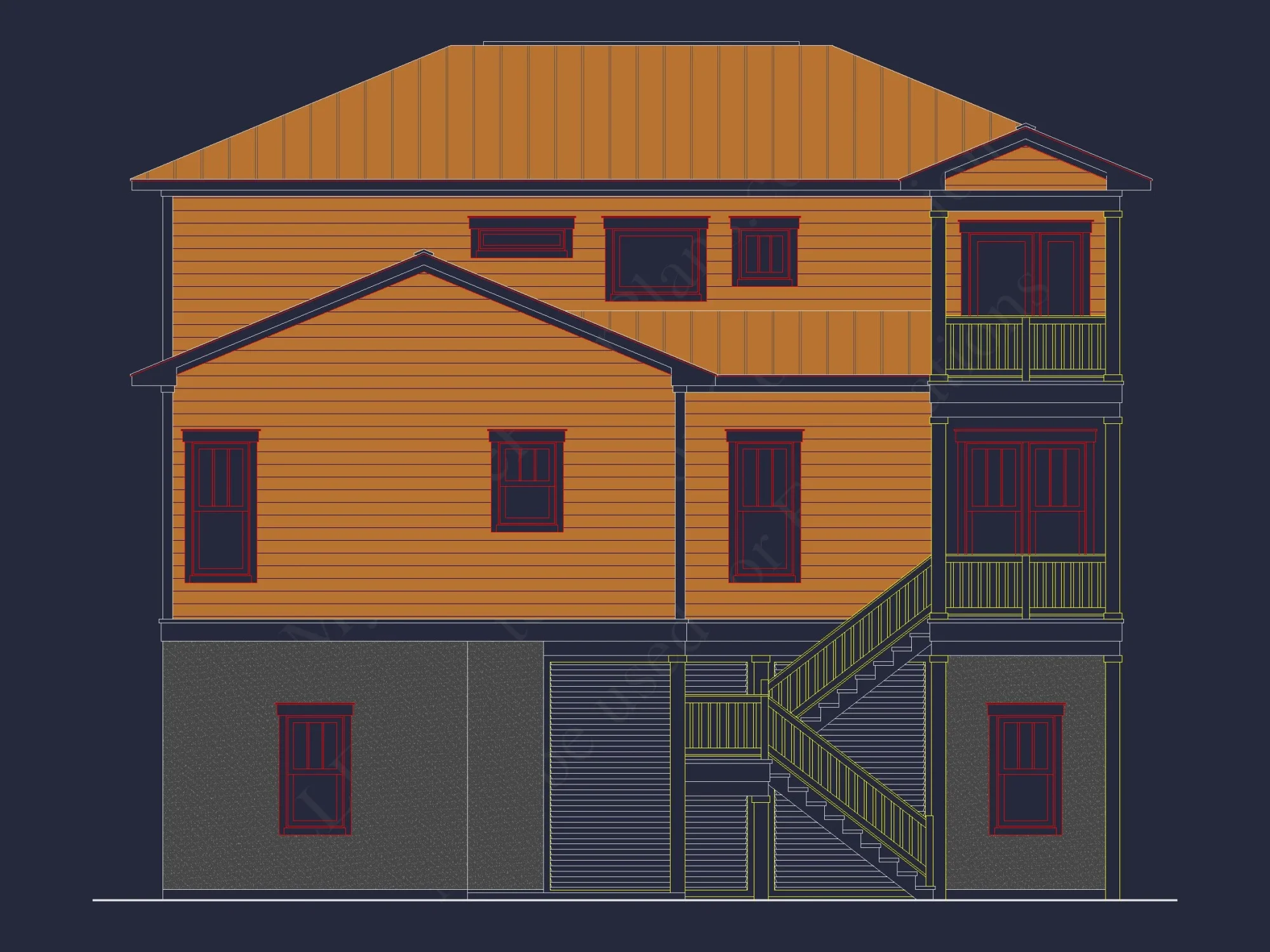 Beach Coastal house Plan with CAD Architecture Designs