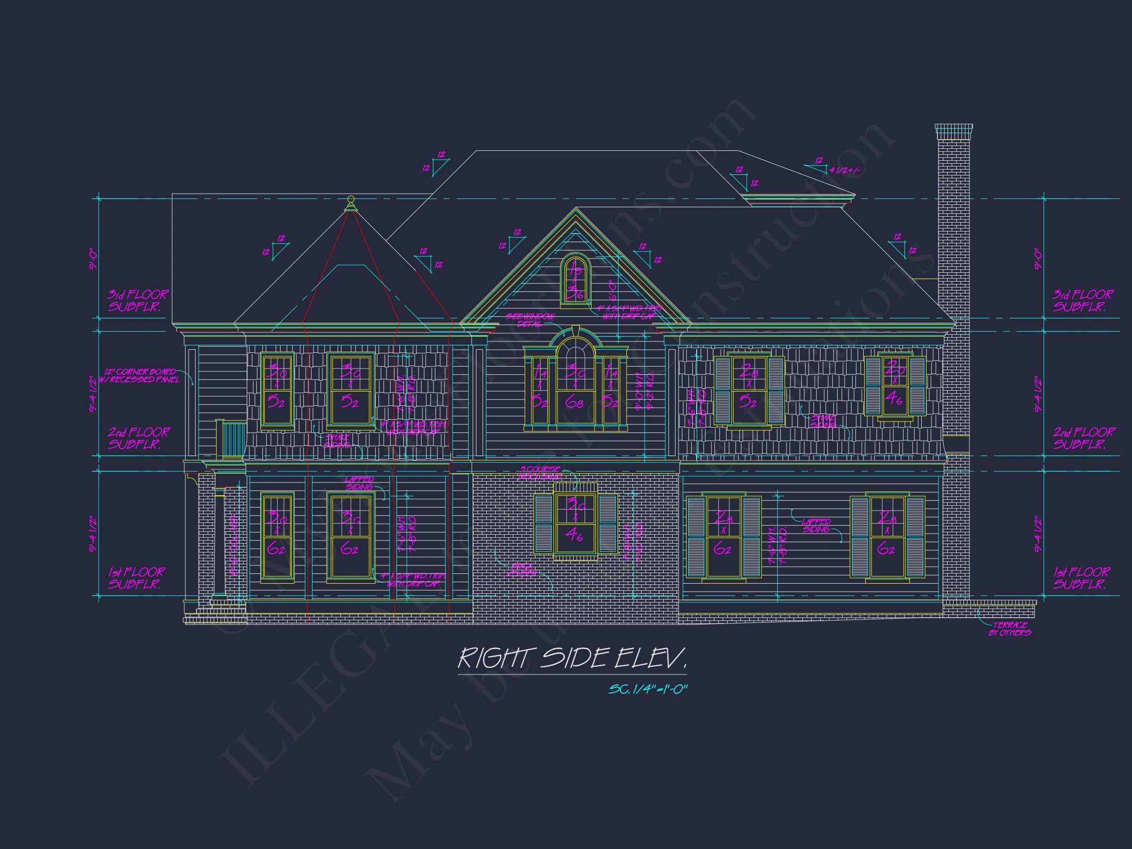 8-1894 HOUSE PLAN - Elegant House Plan with CAD Designs and 2.5 Story Architecture 4 Elegant house Plan with CAD Designs and 2.5 Story Architecture
