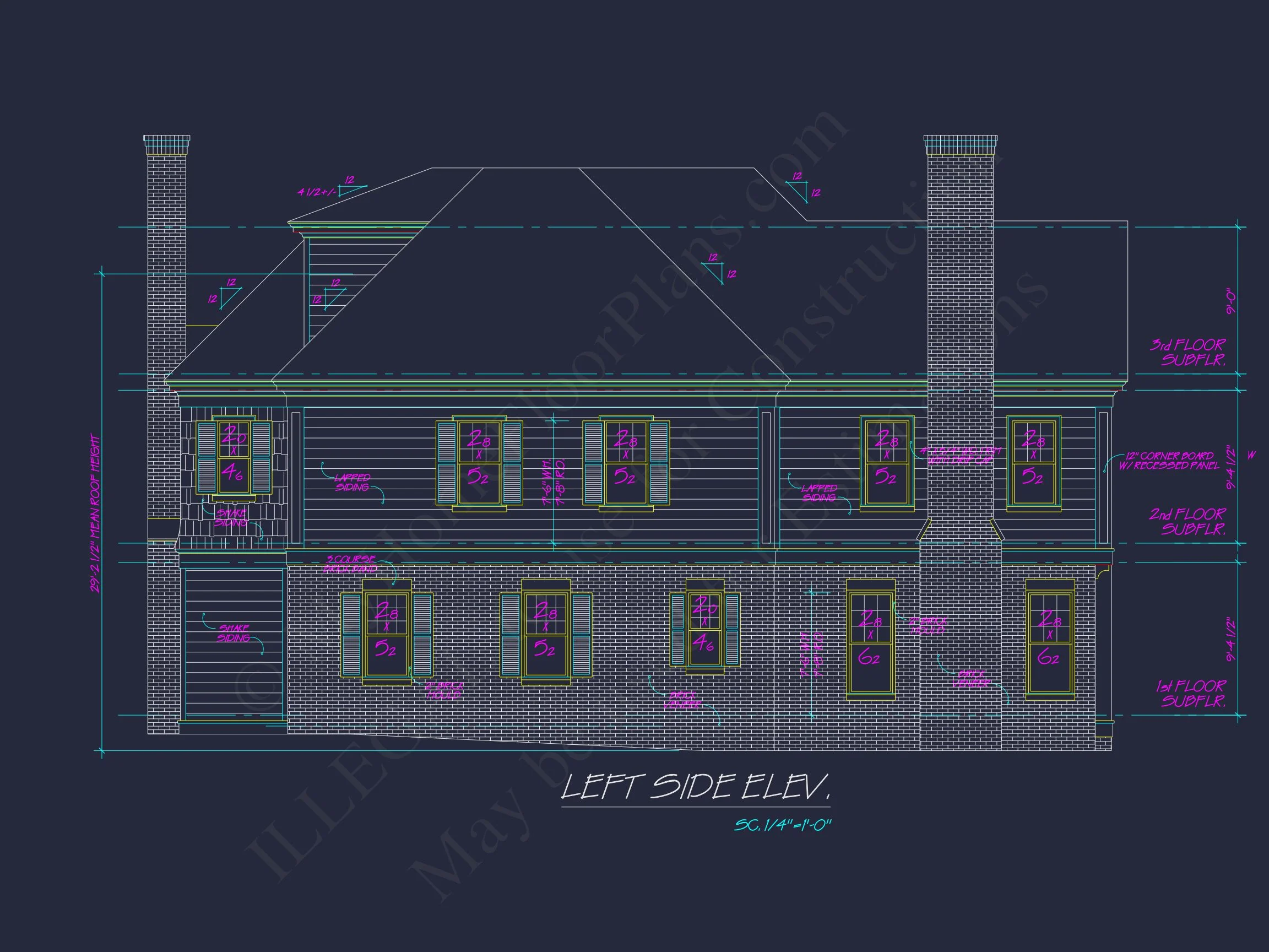 8-1894 HOUSE PLAN - Elegant House Plan with CAD Designs and 2.5 Story Architecture 3 Elegant house Plan with CAD Designs and 2.5 Story Architecture