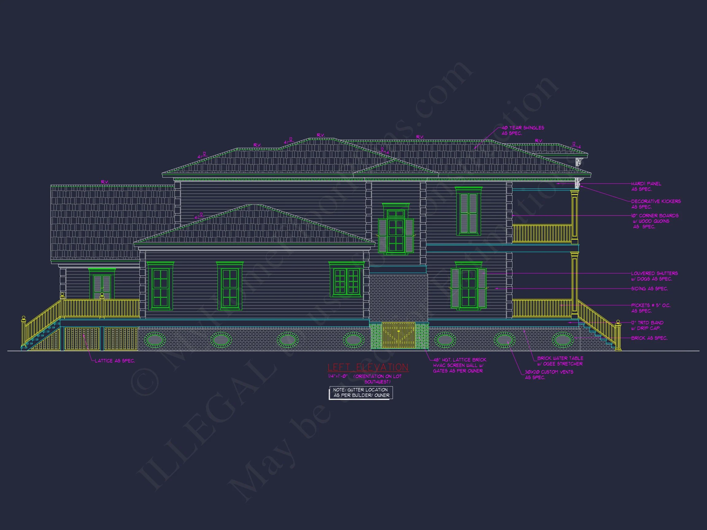 8-1786 HOUSE PLAN - 2-story Craftsman house plan featuring 3,065 heated sq. ft., 4 bedrooms 5 Elegant Craftsman house Plan with 4 Bedrooms and 2-Car Garage