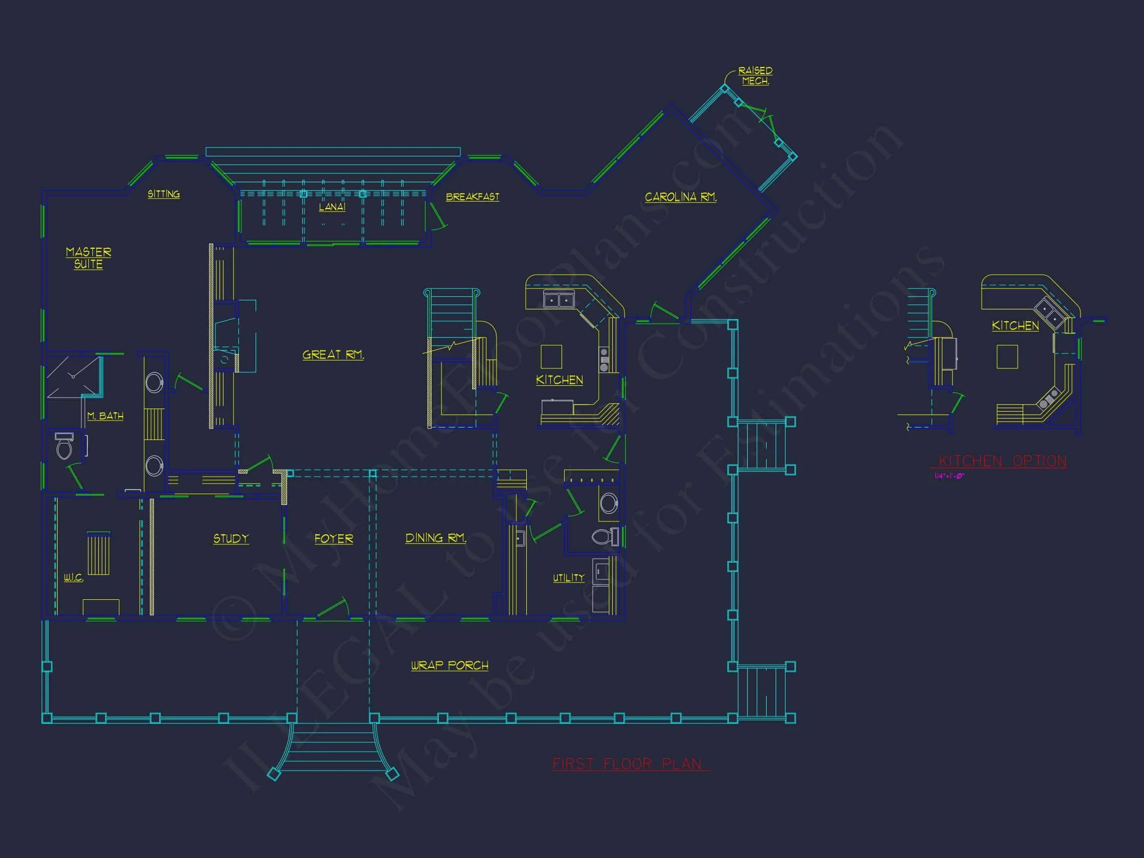 8-1756 HOUSE PLAN -3,951 heated sq. ft., 4 bedrooms, 3 baths, a 3-car garage, wraparound porch 6 Explore 3951 Sq. Ft. Colonial Revival house Plan with 2 Floors