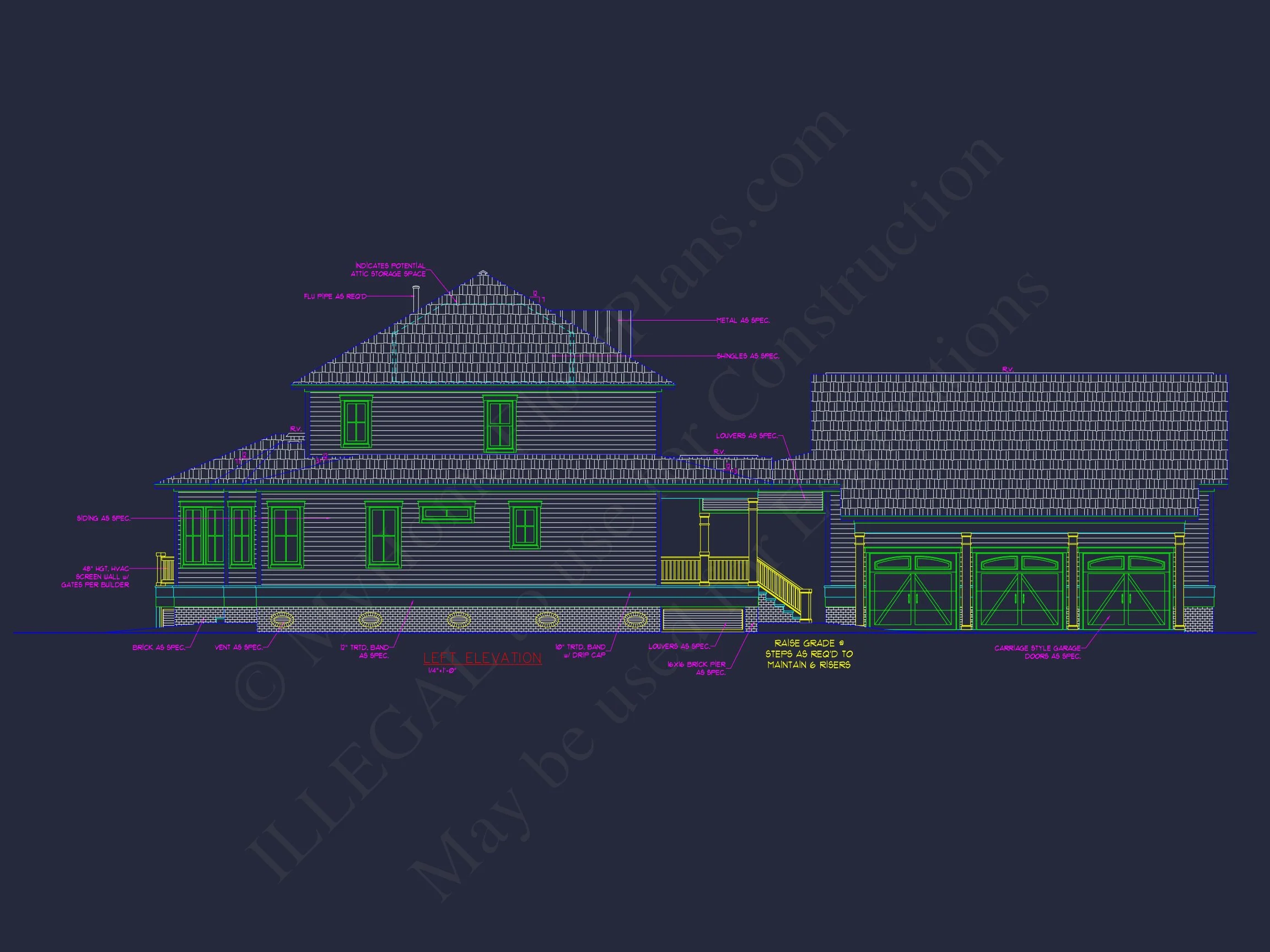 8-1756 HOUSE PLAN -3,951 heated sq. ft., 4 bedrooms, 3 baths, a 3-car garage, wraparound porch 4 Explore 3951 Sq. Ft. Colonial Revival house Plan with 2 Floors