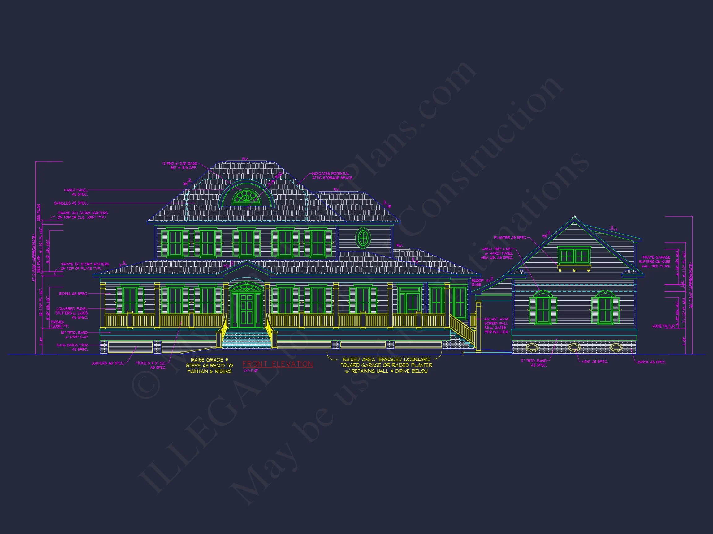 8-1756 HOUSE PLAN -3,951 heated sq. ft., 4 bedrooms, 3 baths, a 3-car garage, wraparound porch 2 Explore 3951 Sq. Ft. Colonial Revival house Plan with 2 Floors