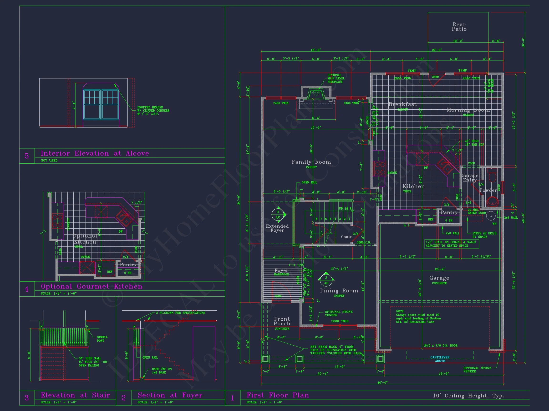 8-1752B HOUSE PLAN - Classic Suburban House Floor Plan – CAD Designs & Blueprint 5 Classic Suburban house Floor Plan – CAD Designs & Blueprint