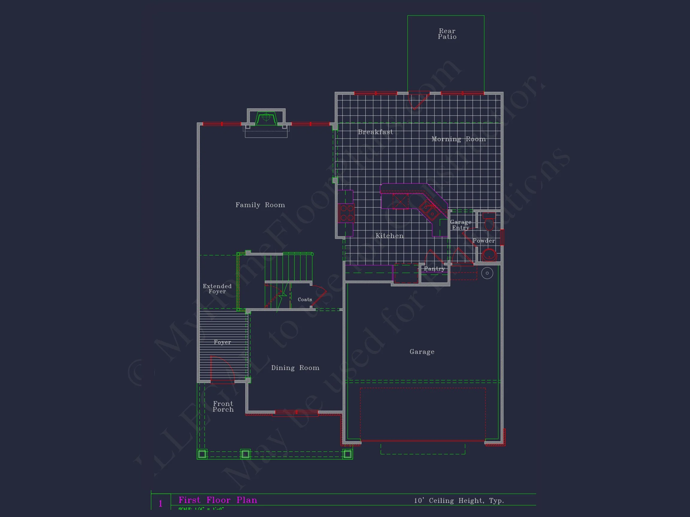 8-1752B HOUSE PLAN - Classic Suburban House Floor Plan – CAD Designs & Blueprint 3 Classic Suburban house Floor Plan – CAD Designs & Blueprint