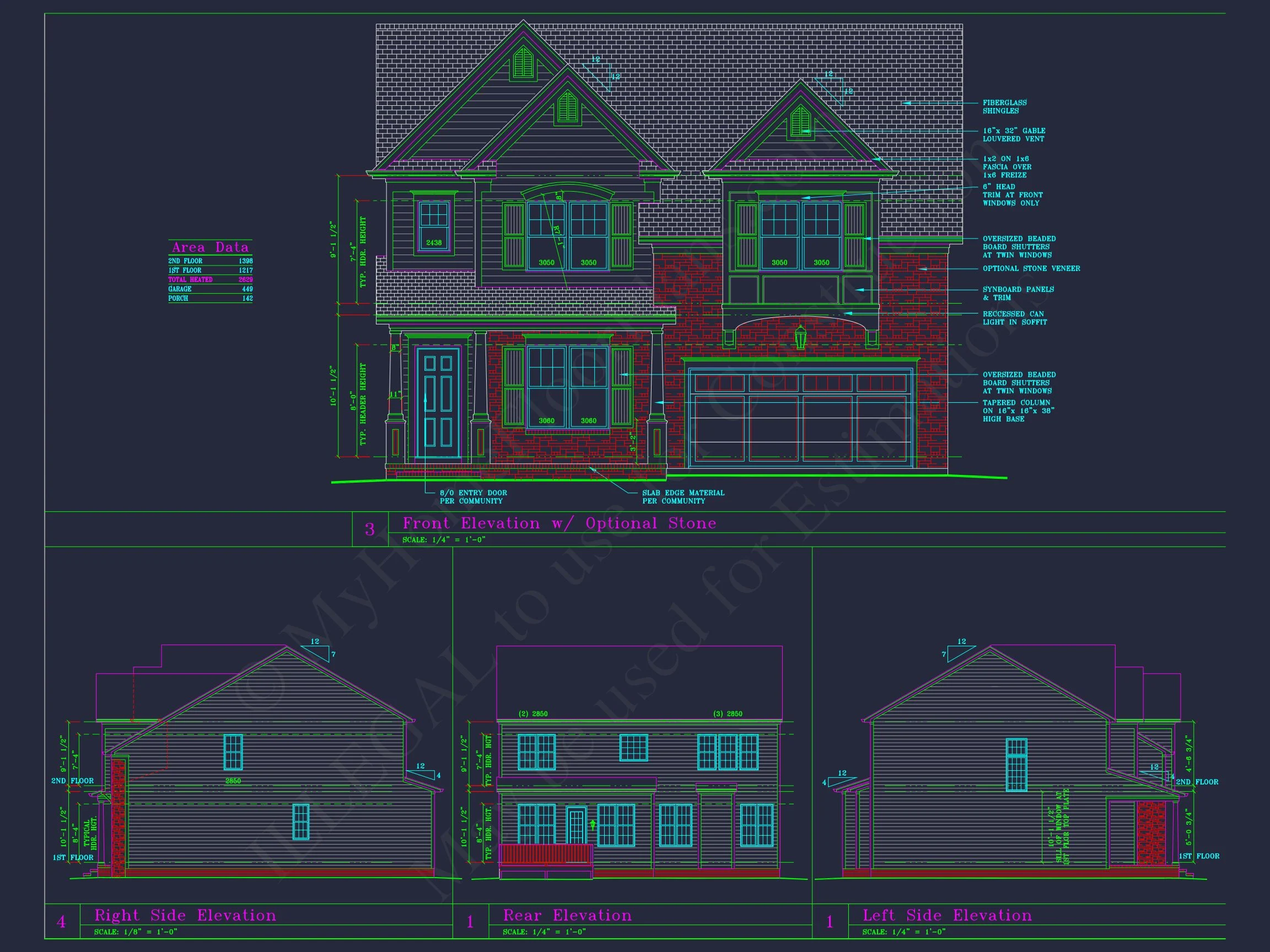 8-1752B HOUSE PLAN - Classic Suburban House Floor Plan – CAD Designs & Blueprint 2 Classic Suburban house Floor Plan – CAD Designs & Blueprint