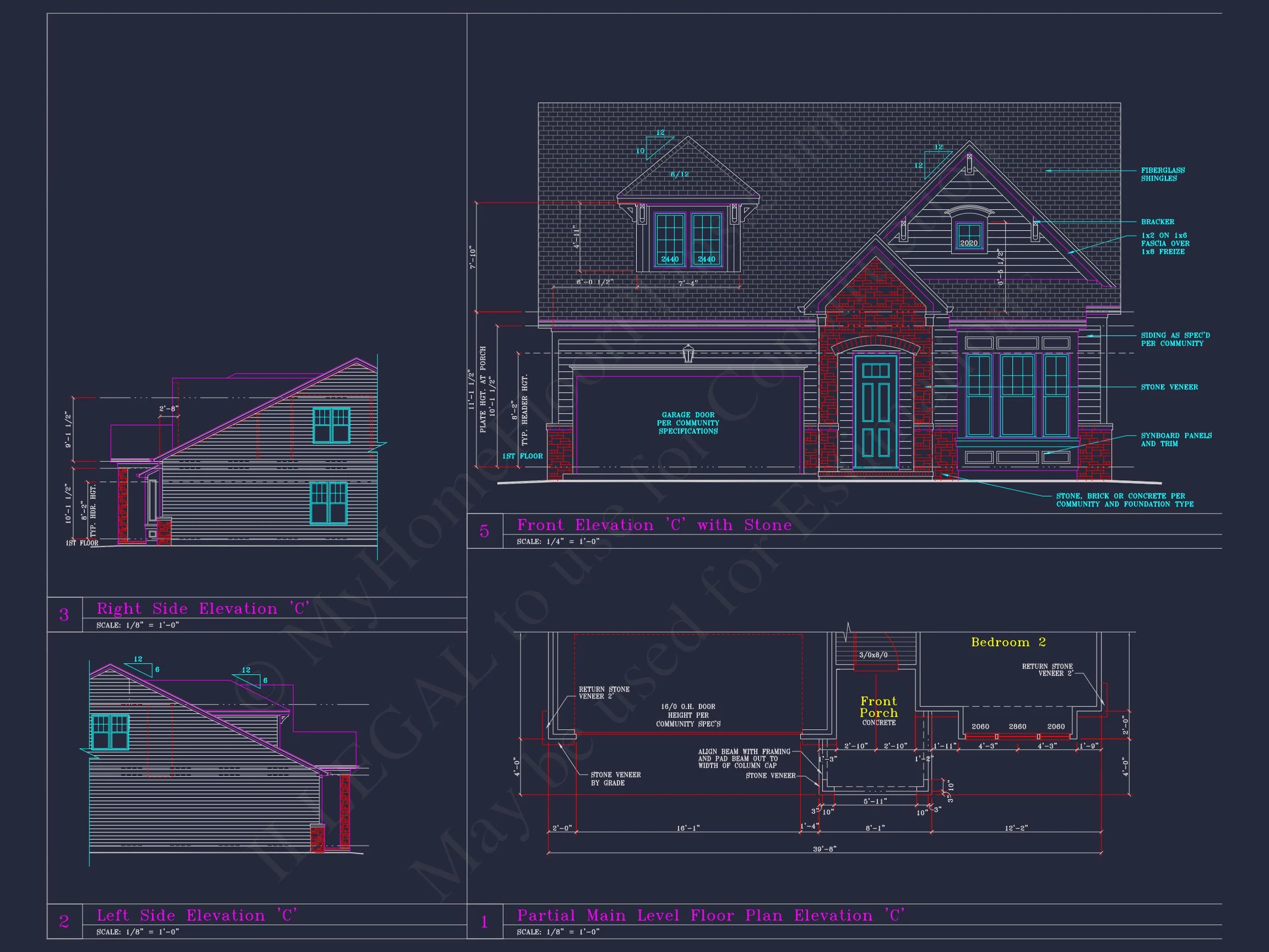 8-1702 HOUSE PLAN - Spacious House Plan with 4 Elevations and 1.5 Story Designs 33 Spacious house Plan with 4 Elevations and 1.5 Story Designs
