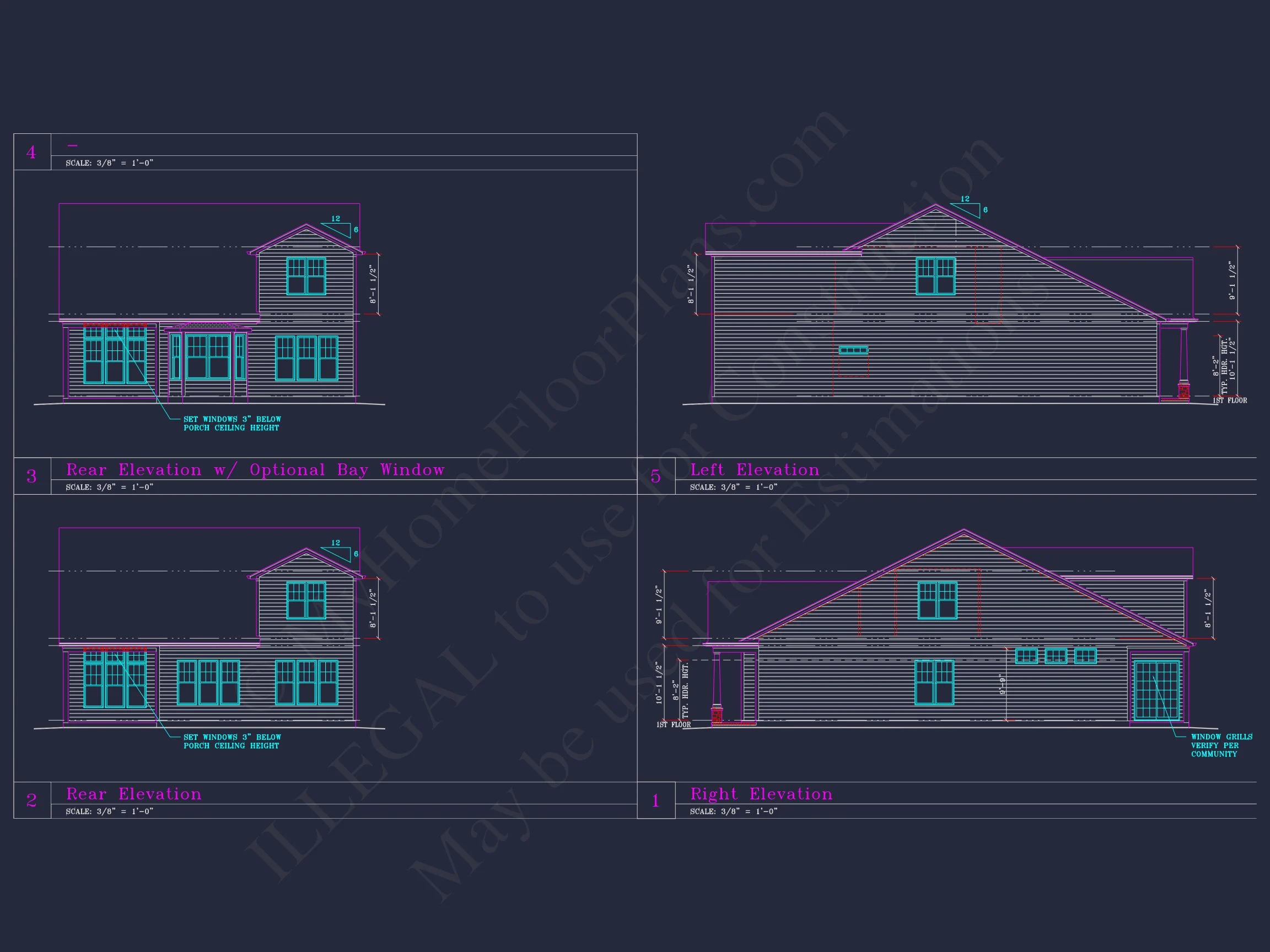 8-1702 HOUSE PLAN - Spacious House Plan with 4 Elevations and 1.5 Story Designs 9 Spacious house Plan with 4 Elevations and 1.5 Story Designs