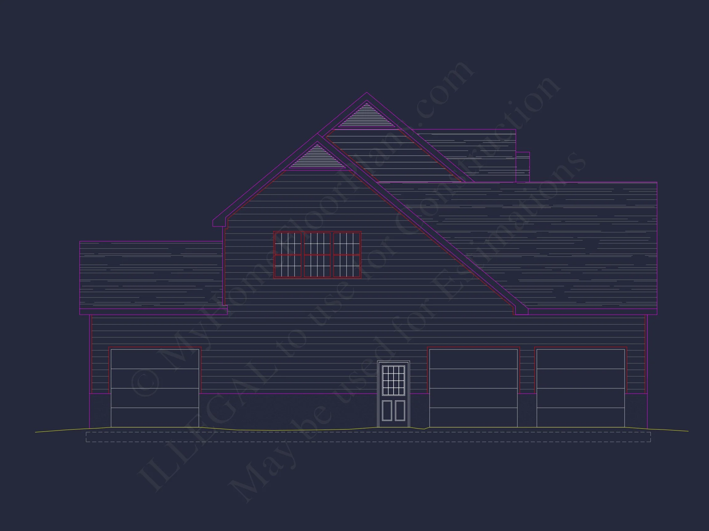 8-1578 HOUSE PLAN - 2-story Colonial Farmhouse house plan with 4,333 heated sq. ft., wrap-around porch 3 Colonial Farmhouse house Plan with 2 Floors and Detailed CAD Blueprint