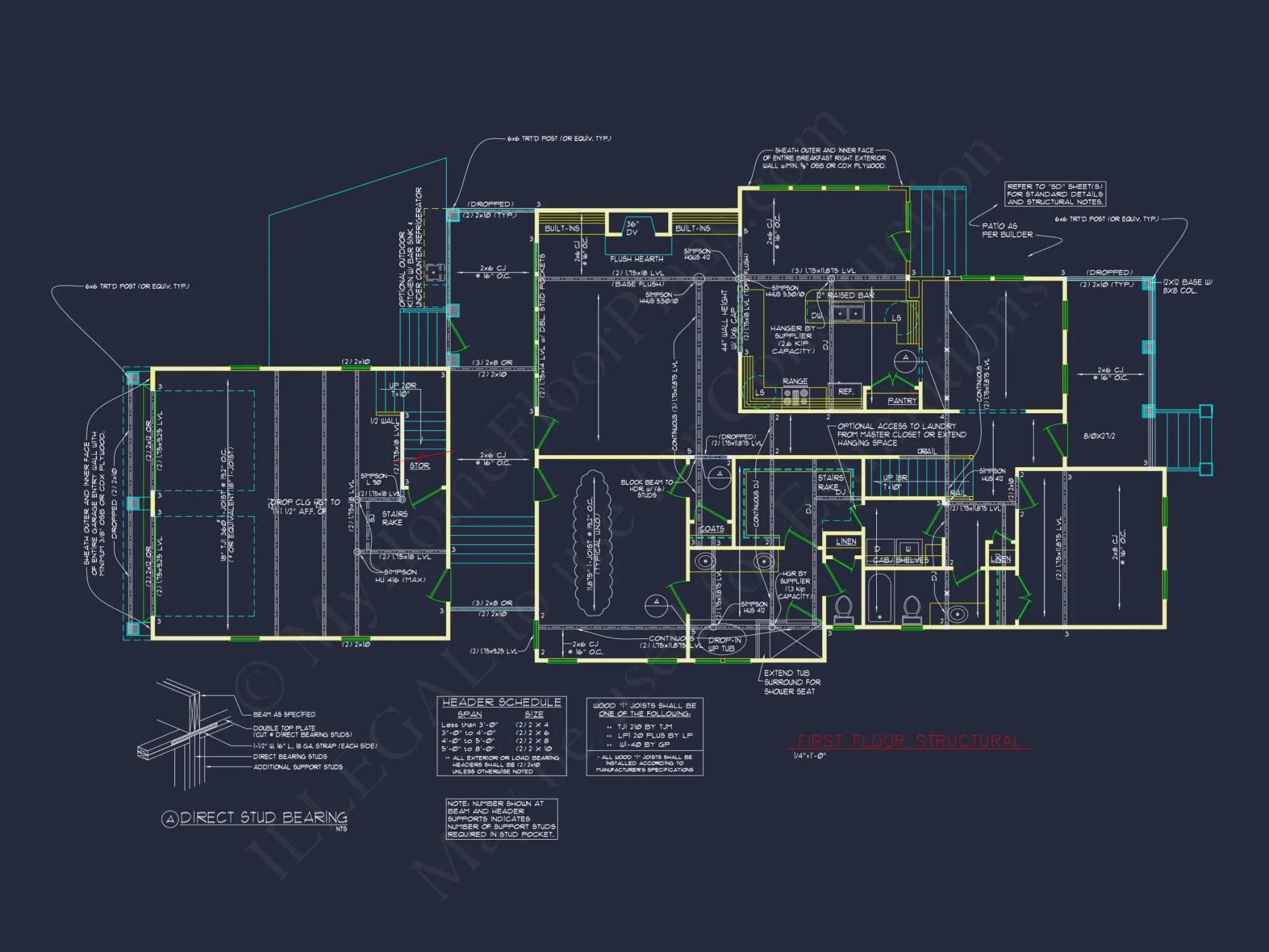 Modern Craftsman house Plan with 2 Floors and 4 Bedrooms