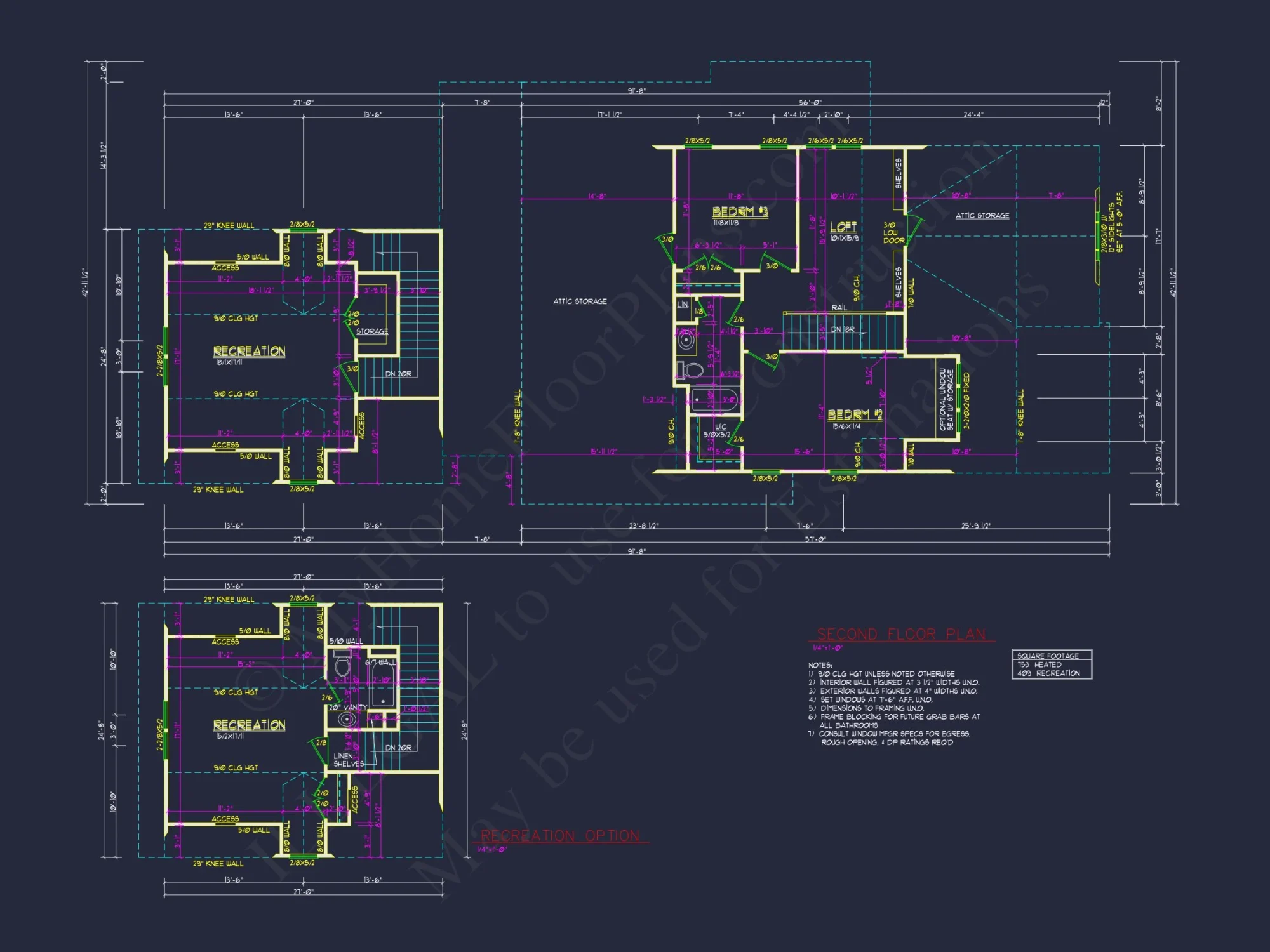 Modern Craftsman house Plan with 2 Floors and 4 Bedrooms
