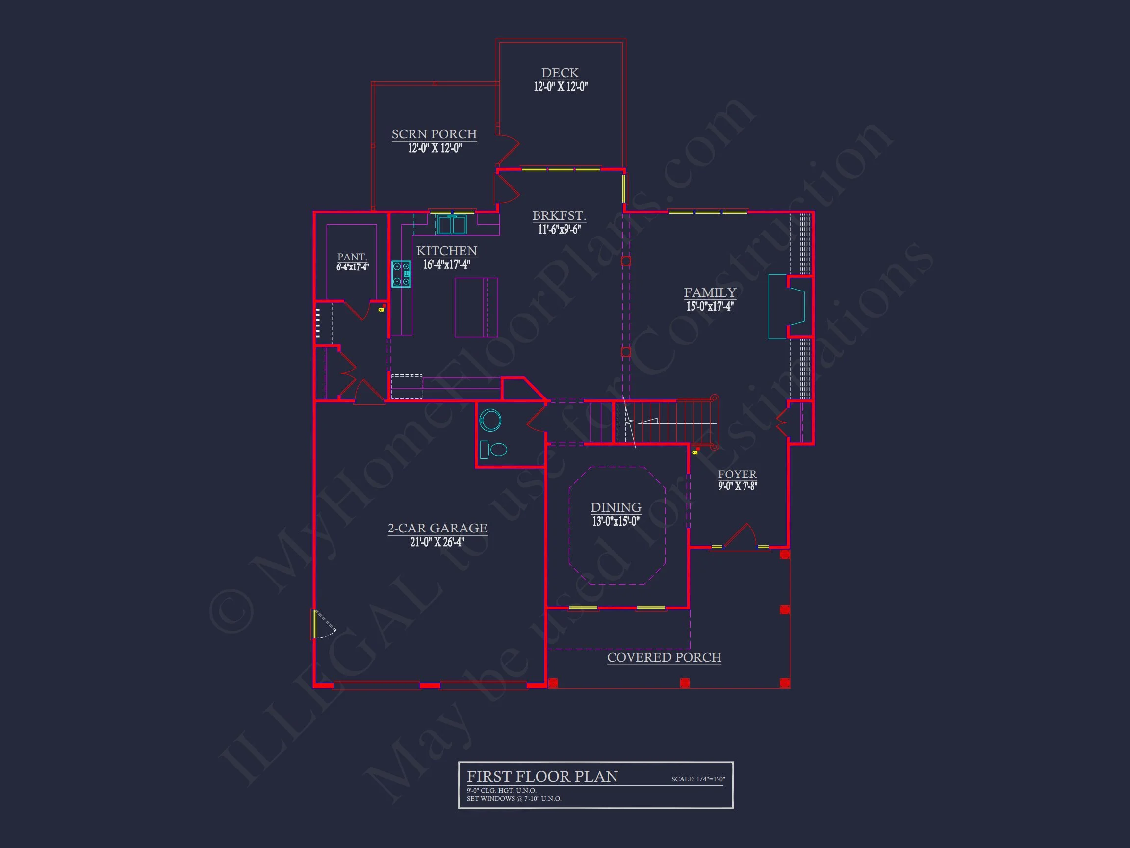 8-1419 HOUSE PLAN - Spacious 2-Story House Plan with 2,953 Heated sq. ft., 4 Bedrooms 15 Spacious 4-Bedroom house Plan with Blueprint and CAD Designs