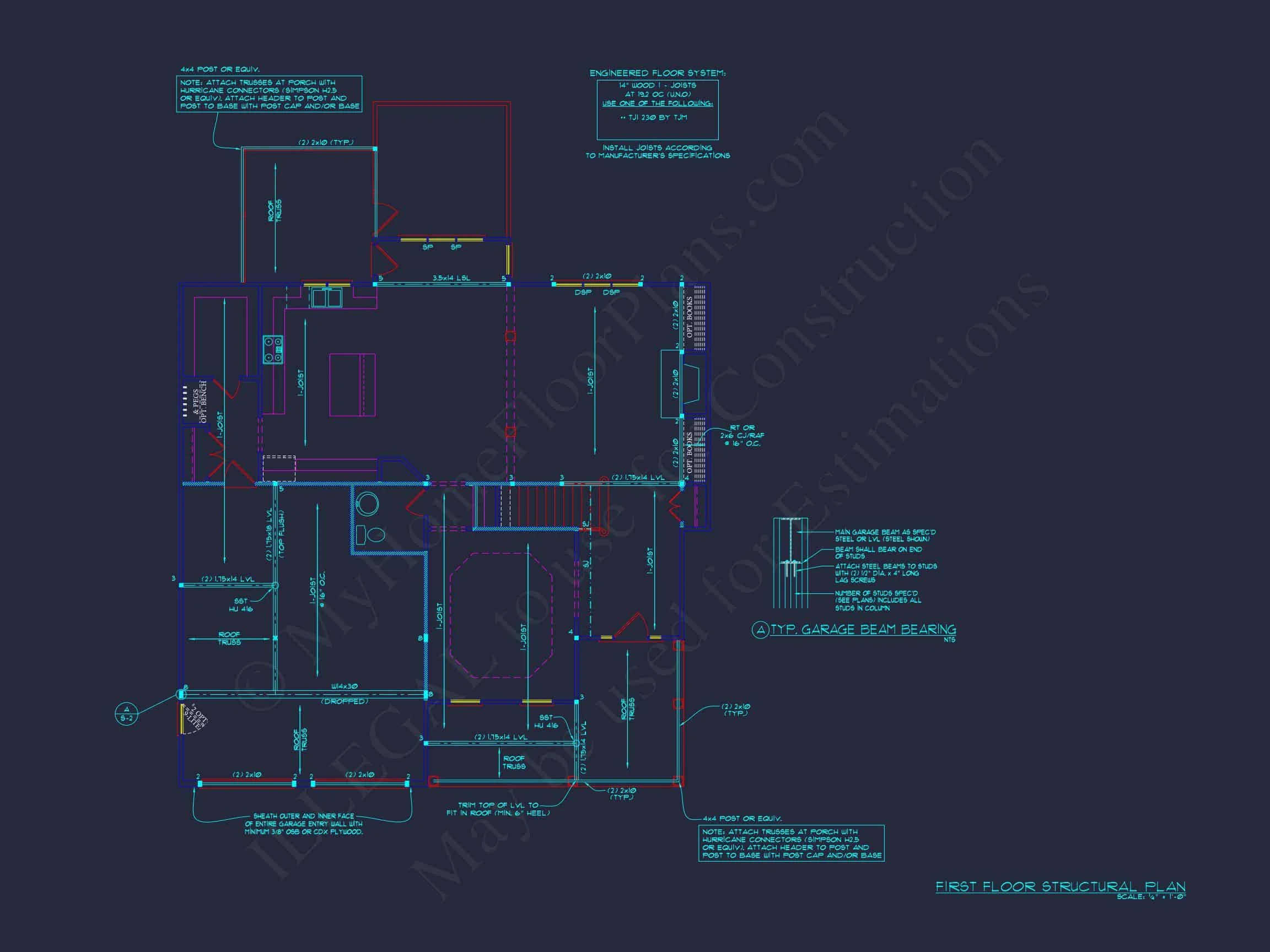 8-1419 HOUSE PLAN - Spacious 2-Story House Plan with 2,953 Heated sq. ft., 4 Bedrooms 10 Spacious 4-Bedroom house Plan with Blueprint and CAD Designs