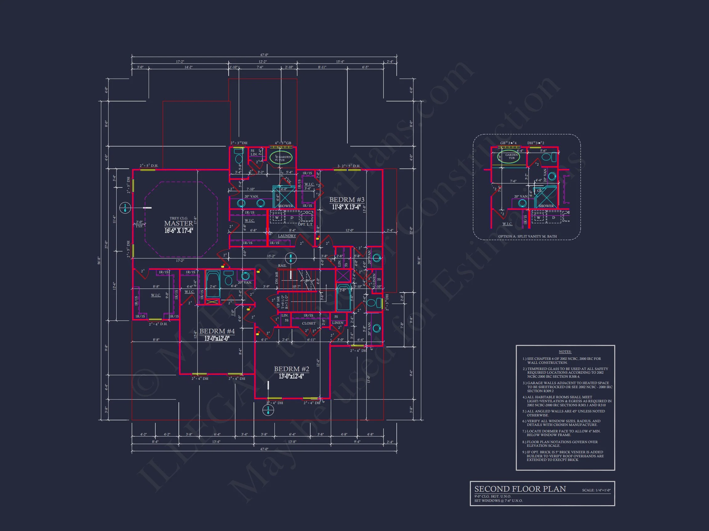 8-1419 HOUSE PLAN - Spacious 2-Story House Plan with 2,953 Heated sq. ft., 4 Bedrooms 7 Spacious 4-Bedroom house Plan with Blueprint and CAD Designs