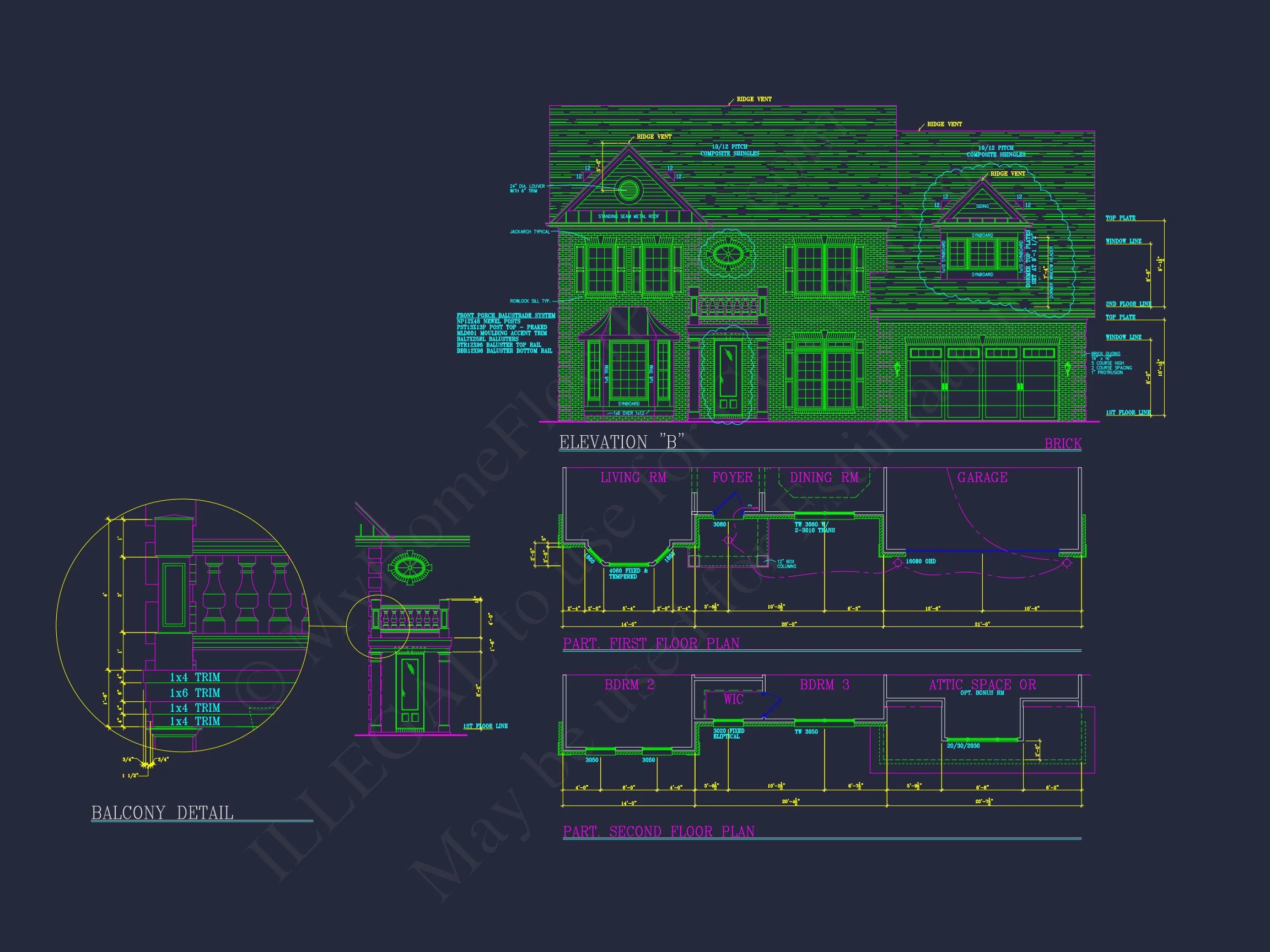 8-1390 HOUSE PLAN - Elegant 2-story home design featuring 4 bedrooms, 3 bathrooms 4 Elegant 2-Story house Plan with Spacious Garage and Bonus Room