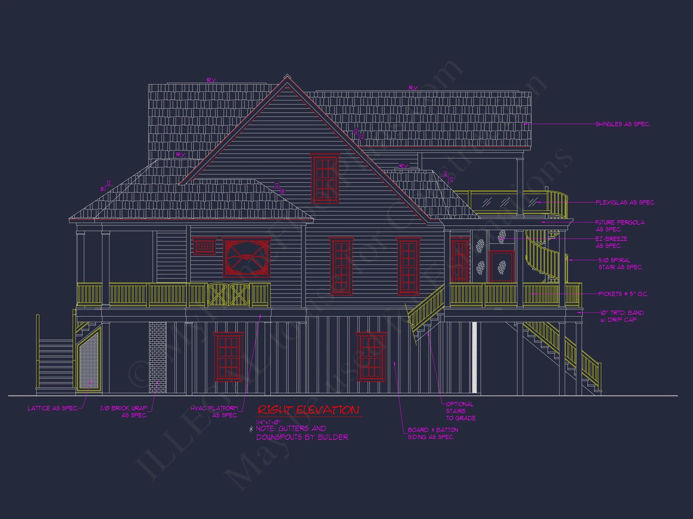 8-1383 HOUSE PLAN - Elegant Beach House Plan with Wraparound Porch and Spacious Design 11 Elegant Beach House Plan with Wrap Porch and Spacious Design