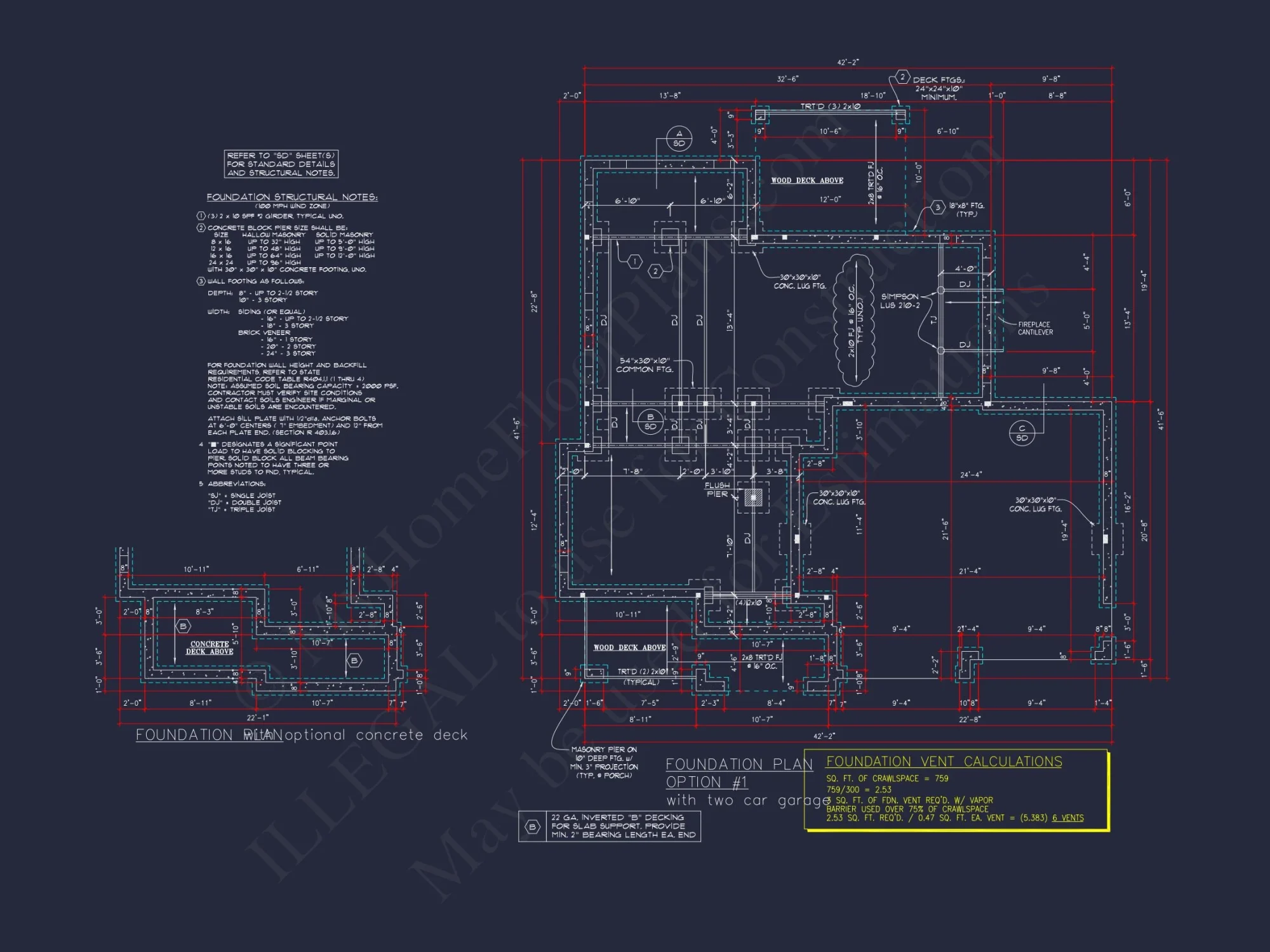Beautiful 2-Story house Floor Plan with 3 Bedrooms and CAD Designs