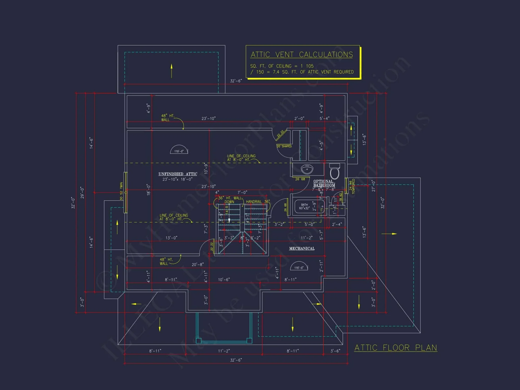 Beautiful 2-Story house Floor Plan with 3 Bedrooms and CAD Designs