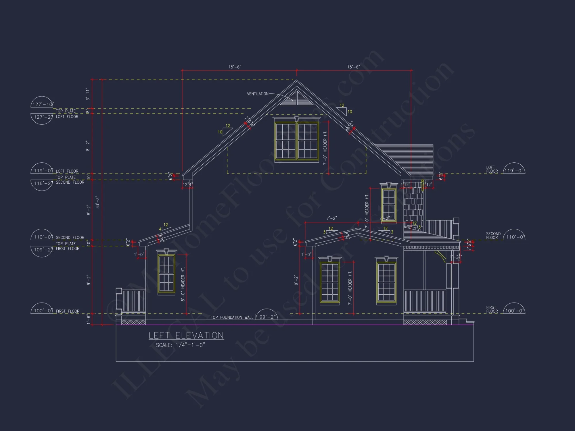 Beautiful 2-Story house Floor Plan with 3 Bedrooms and CAD Designs
