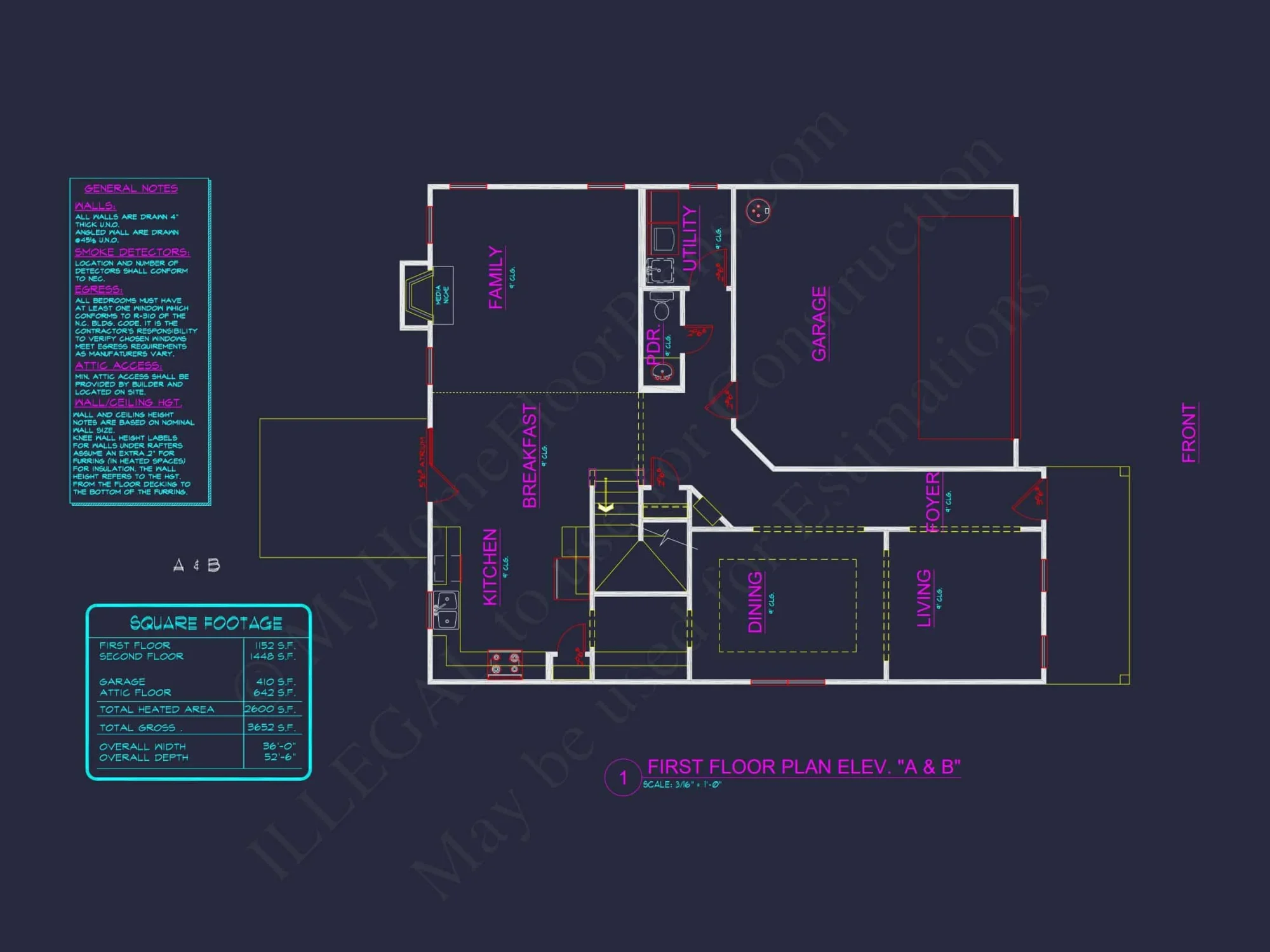 Craftsman house Plan with 4 Bedrooms, 3 Baths, and CAD Designs