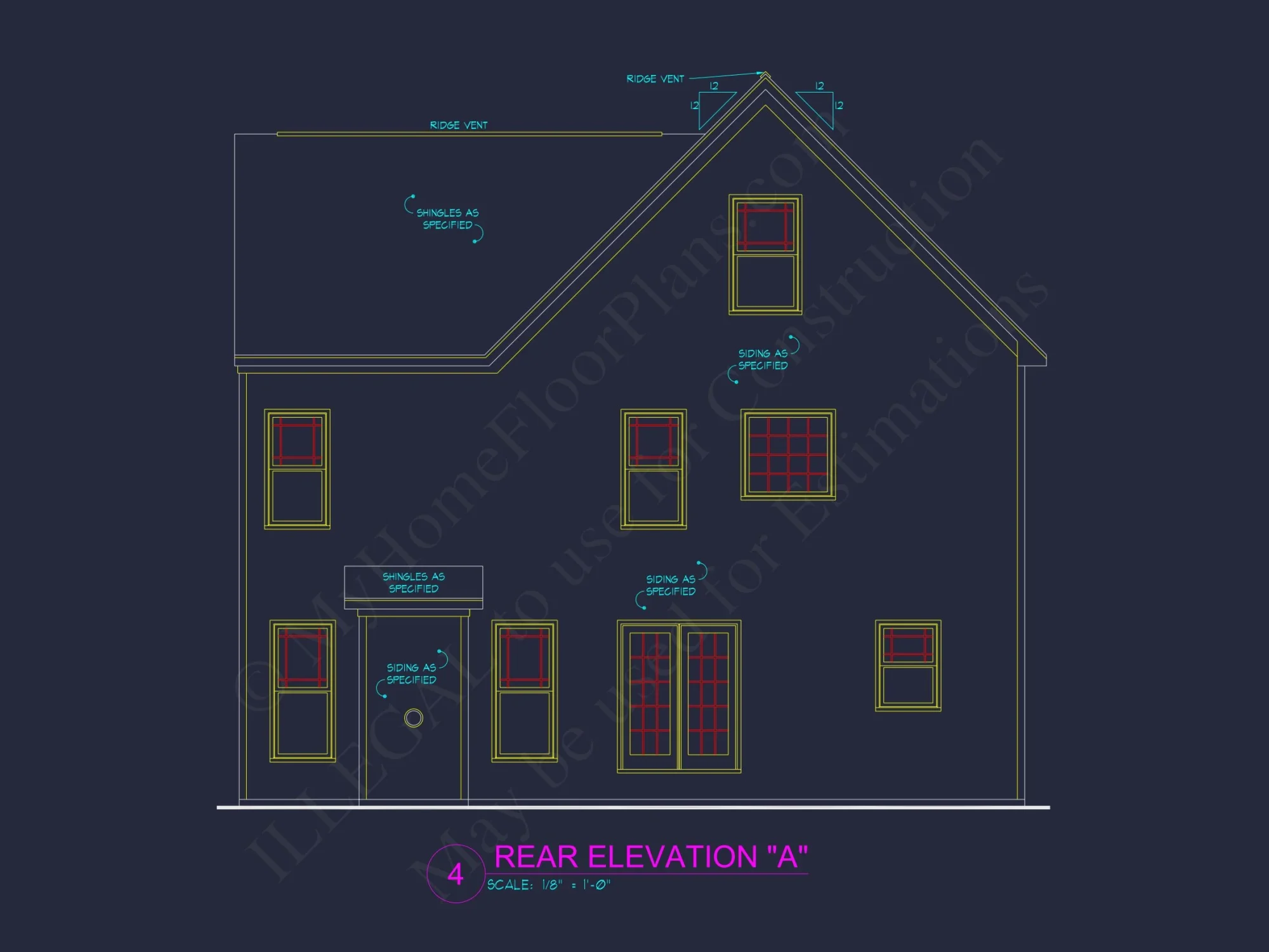 Craftsman house Plan with 4 Bedrooms, 3 Baths, and CAD Designs