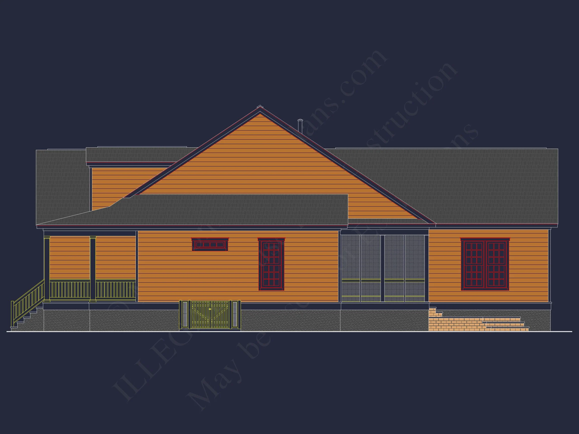 8-1003 HOUSE PLAN - Traditional Craftsman House Plan with Blueprint & CAD Designs 5 Traditional Craftsman house Plan with Blueprint & CAD Designs