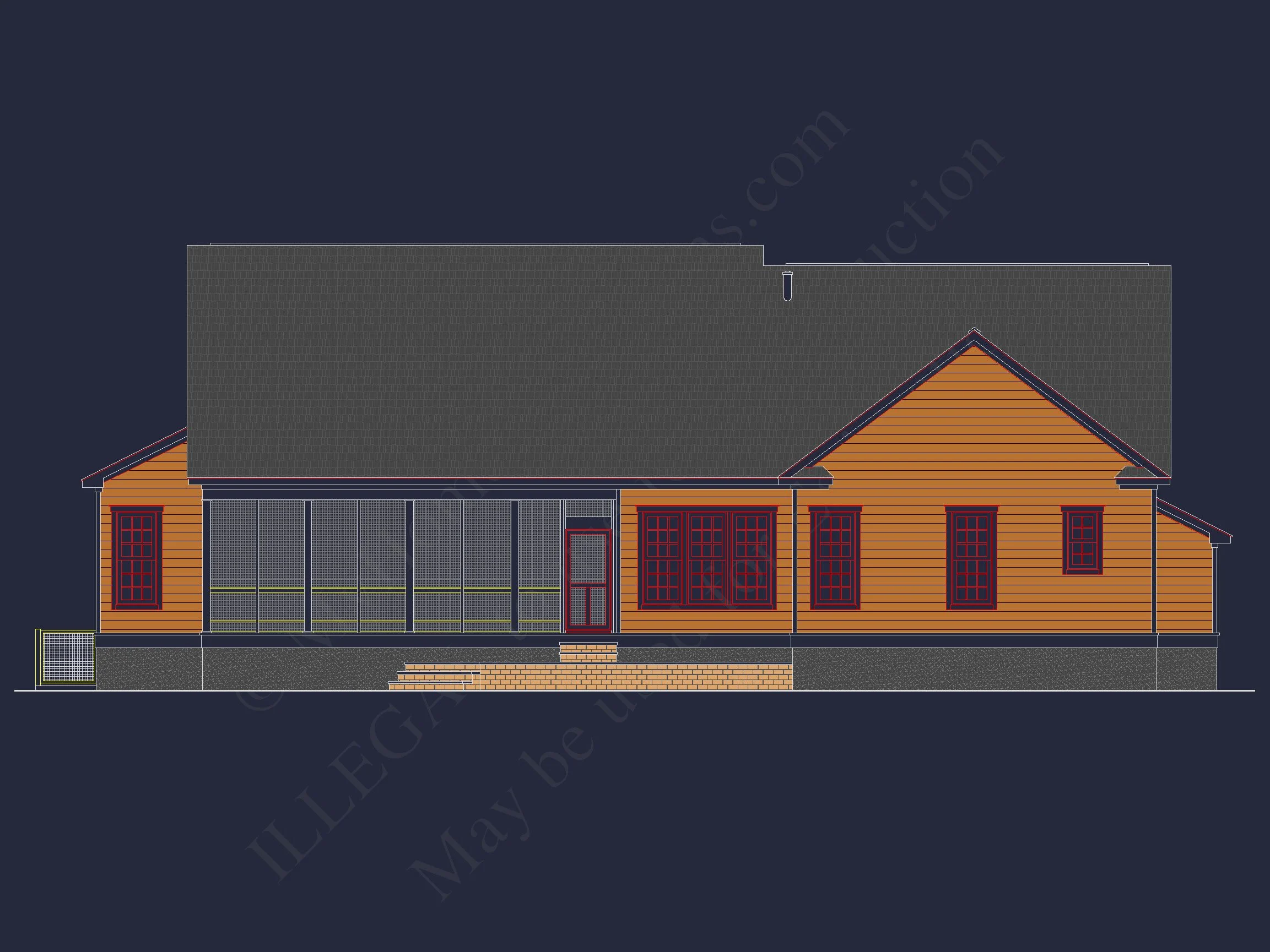 8-1003 HOUSE PLAN - Traditional Craftsman House Plan with Blueprint & CAD Designs 3 Traditional Craftsman house Plan with Blueprint & CAD Designs