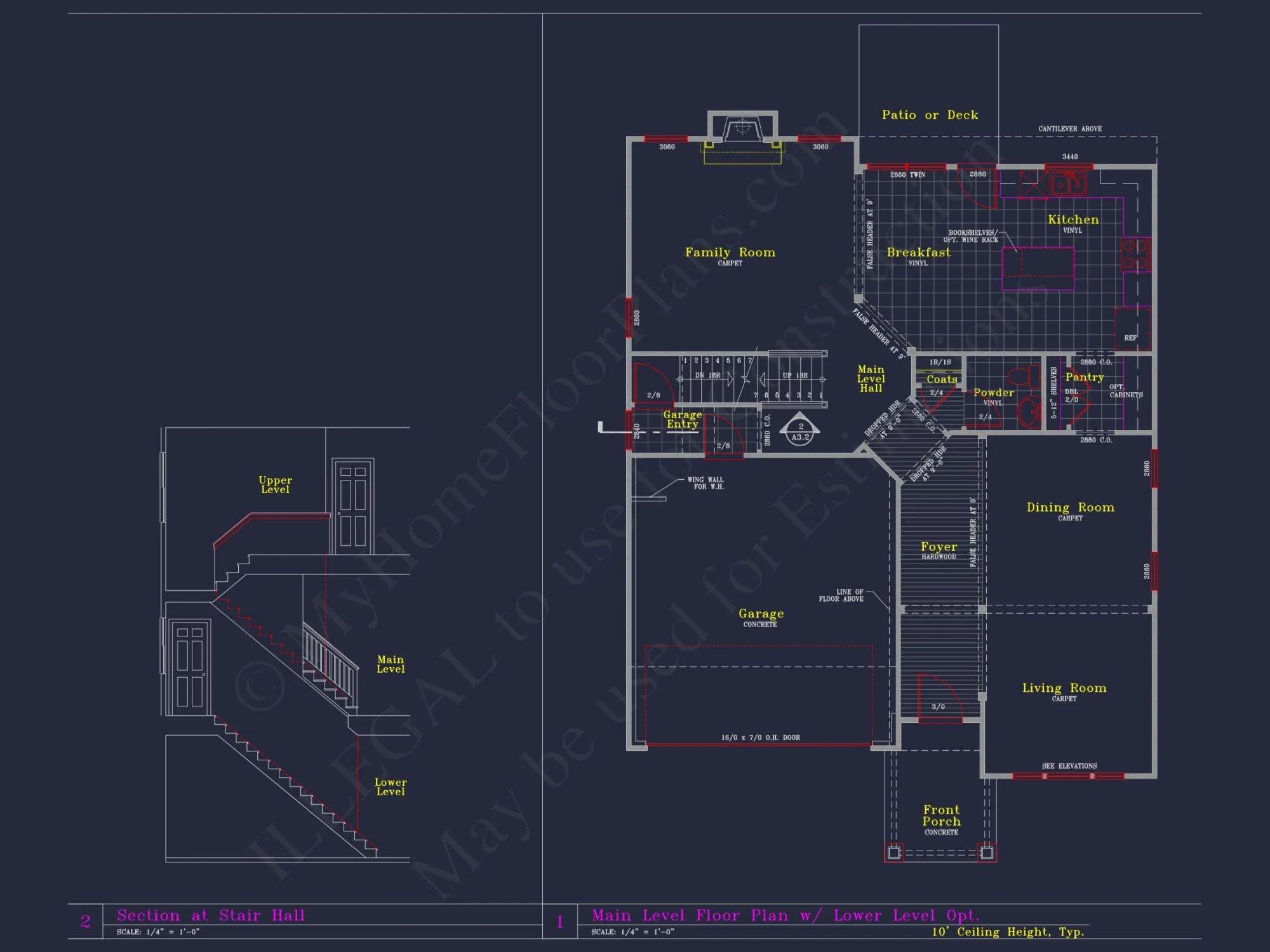 Coastal Craftsman house Plan with Detailed CAD Floor Designs