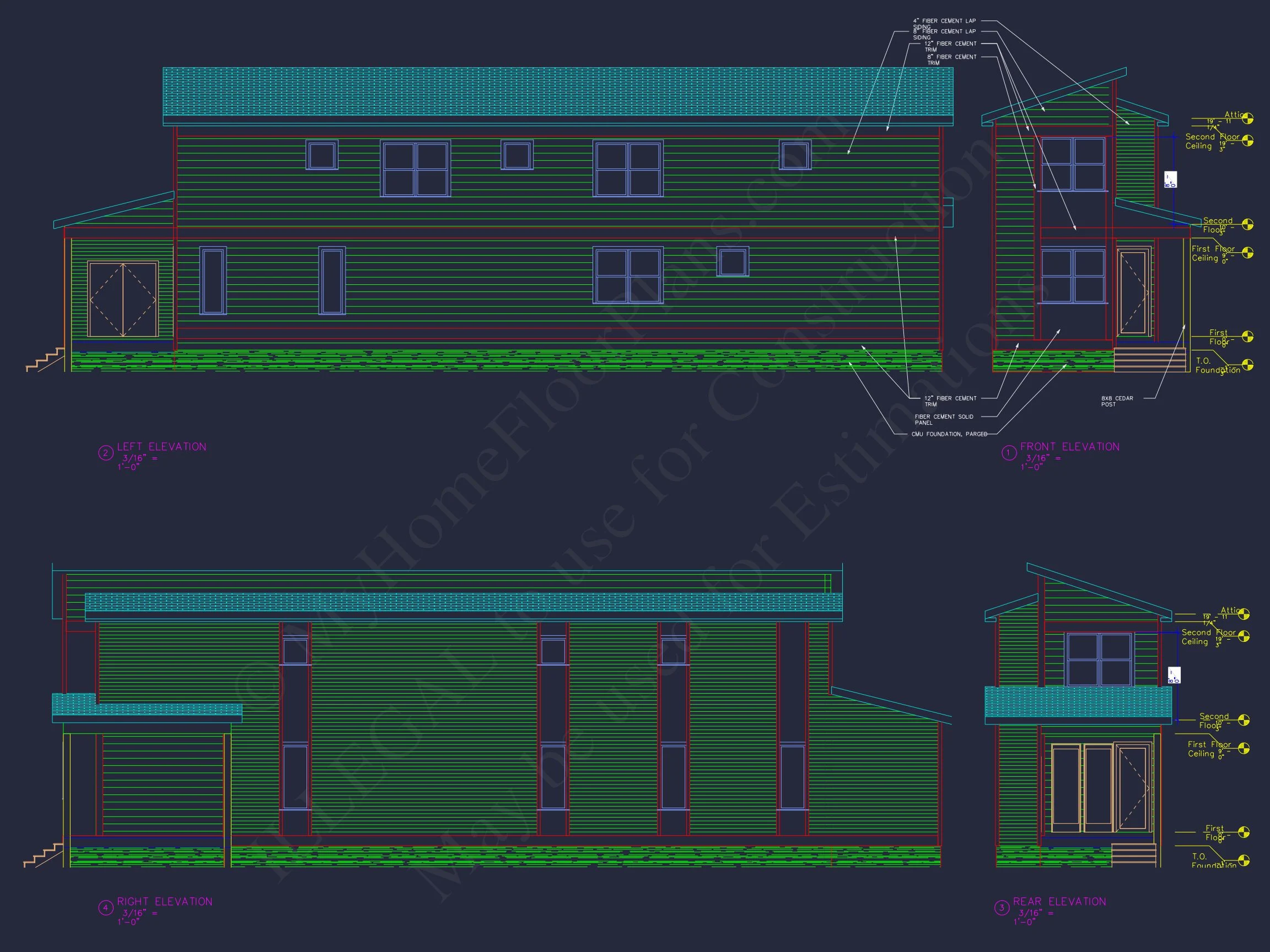 20-1670 HOUSE PLAN - Modern 2-Story House Plan with Open Floor Design and CAD Blueprint 4 Modern 2-Story house Plan with Open Floor Design and CAD Blueprint