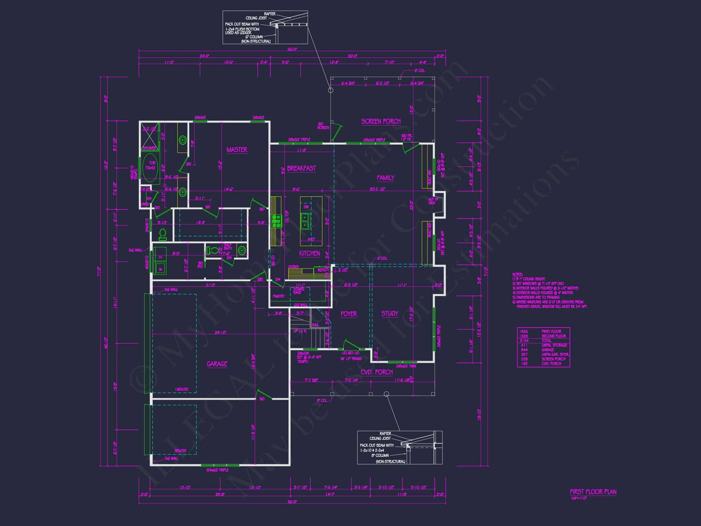 20-1572 HOUSE PLAN - Modern Southern House Plan with Spacious Blueprint Designs 4 Modern Southern house Plan with Spacious Blueprint Designs
