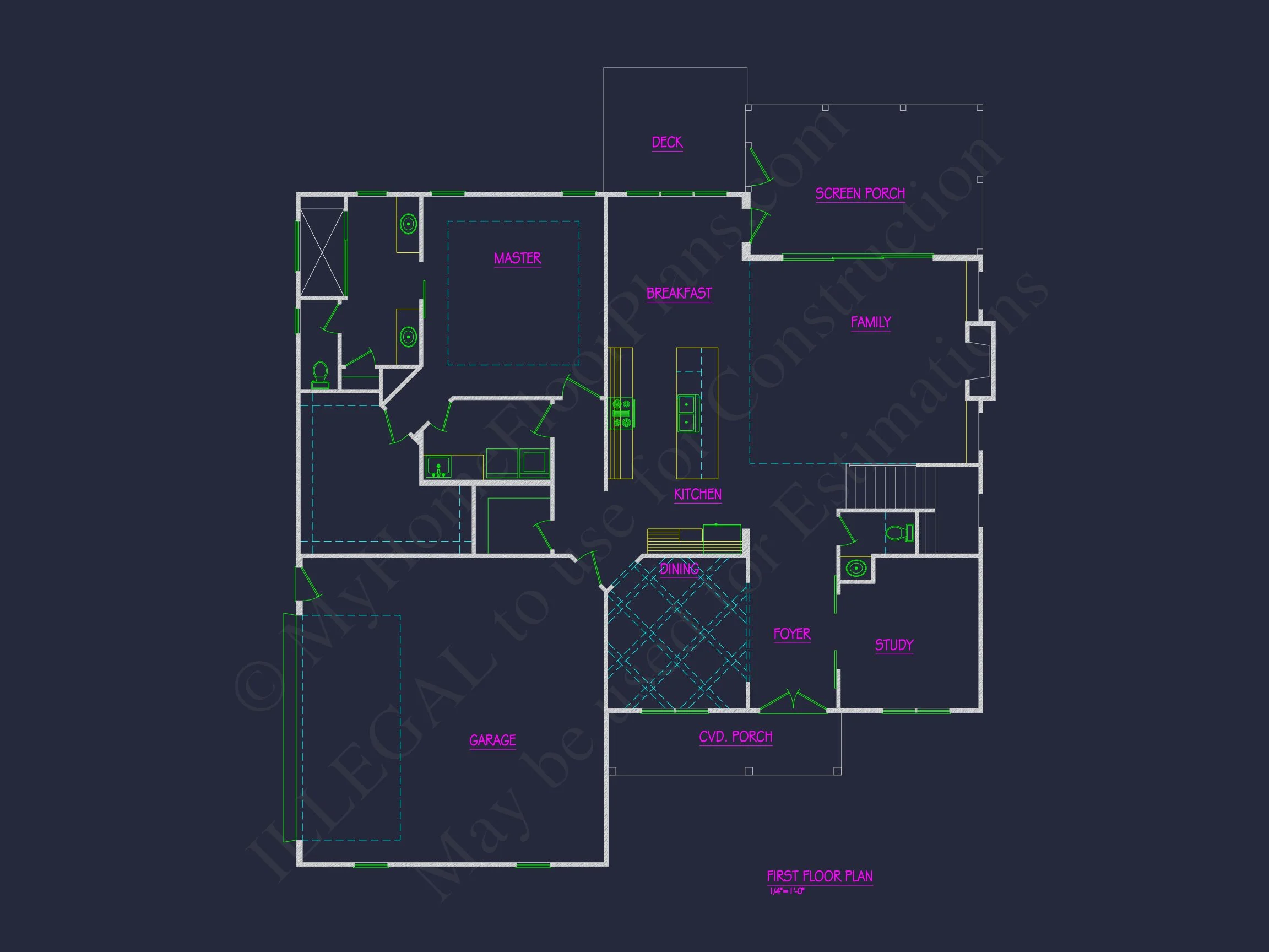 19-1920 HOUSE PLAN - Craftsman House Floor Plan - 4 Bed, 3 Bath CAD Designs Blueprint 4 Craftsman house Floor Plan - 4 Bed, 3 Bath CAD Designs Blueprint