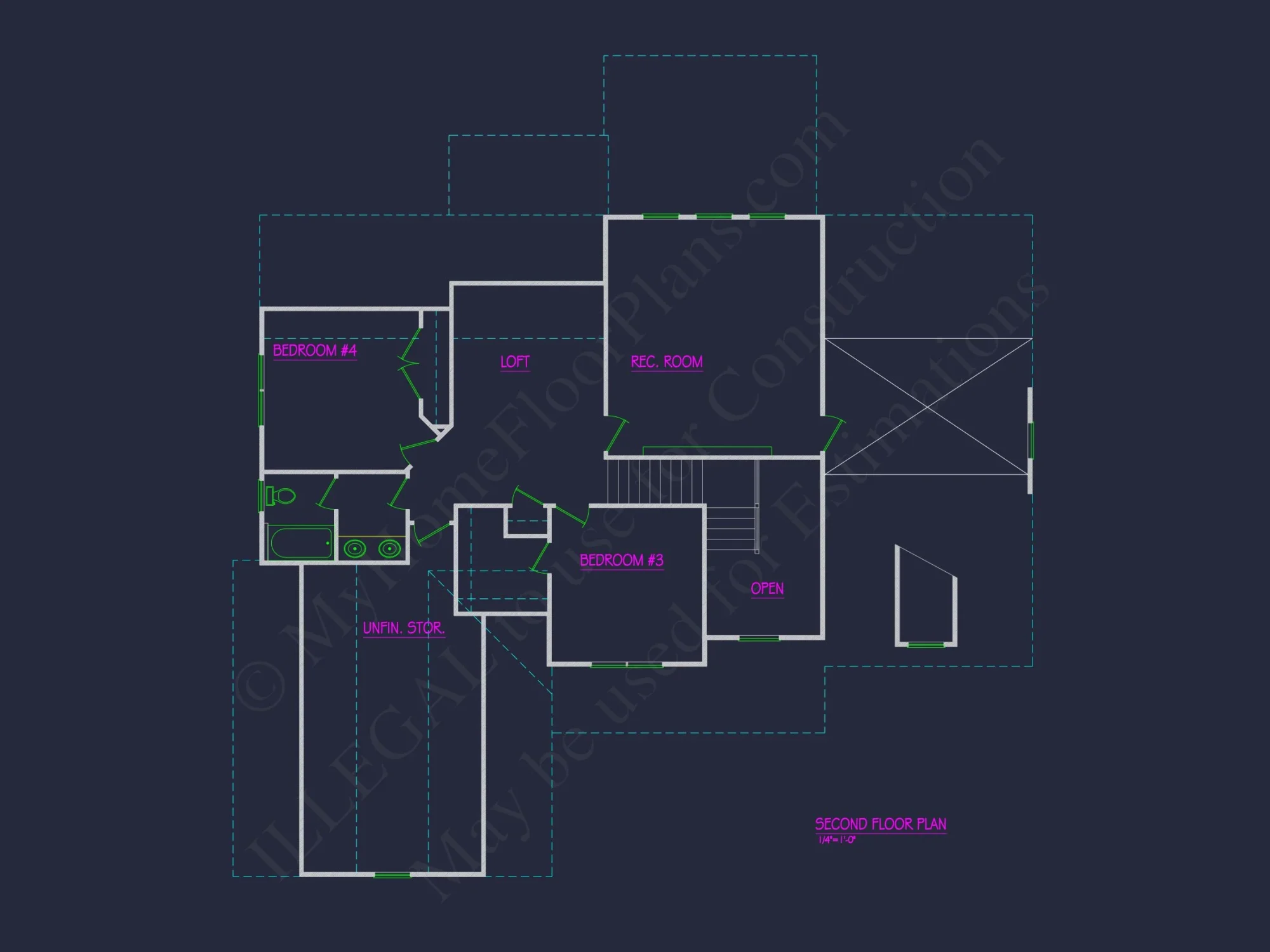 Stunning house CAD Floor Plan with 4 Bedrooms and 2 Garage Bays