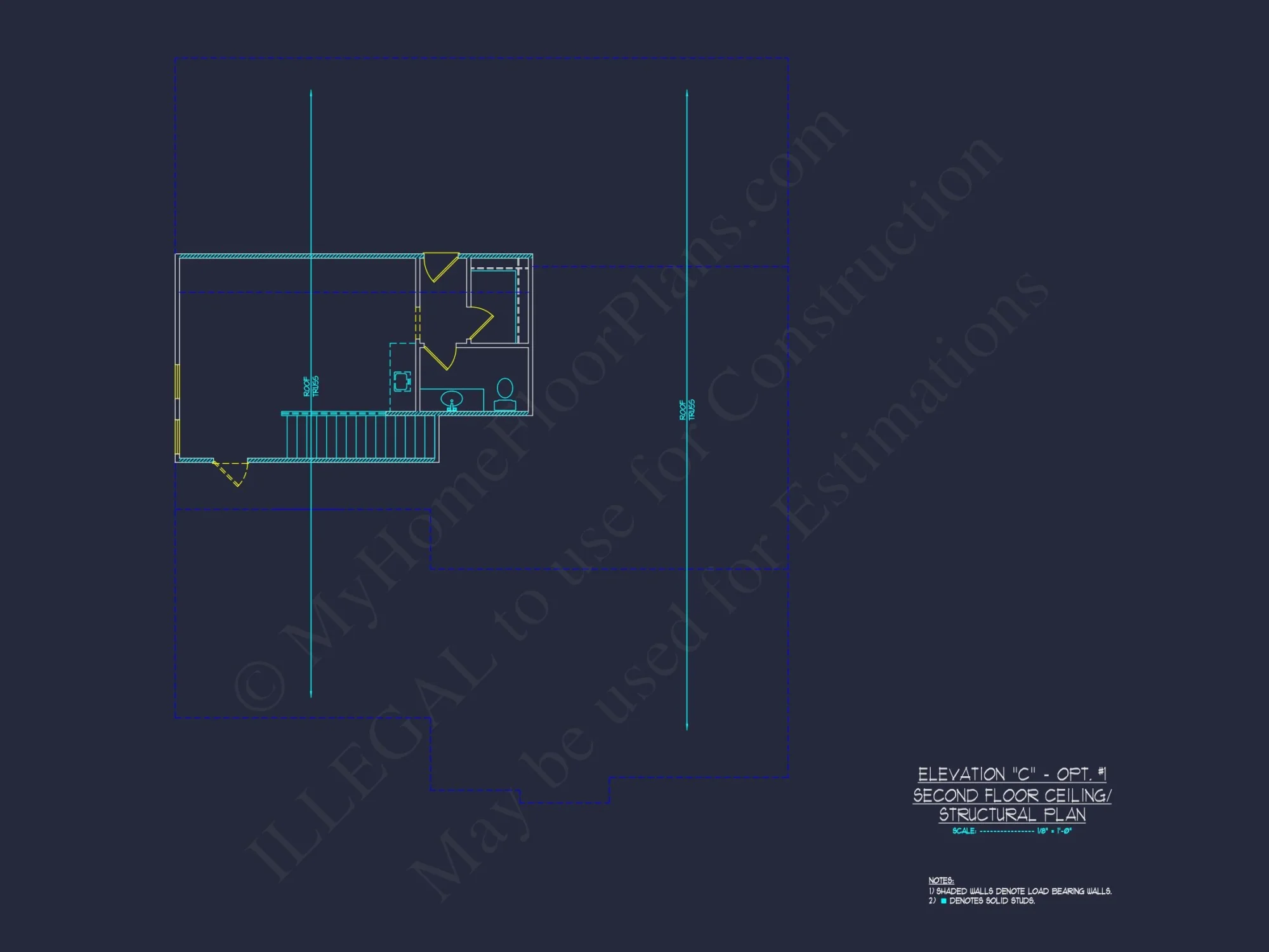 "Craftsman style house with open floor concept and accompanying CAD blueprint"