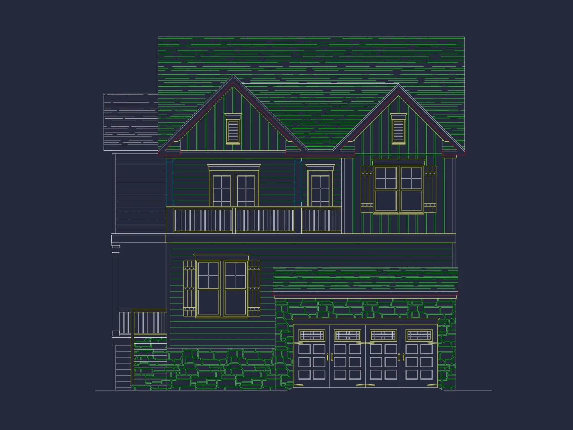 Elegant house Design with Floor Plans, Blueprints & CAD Architecture